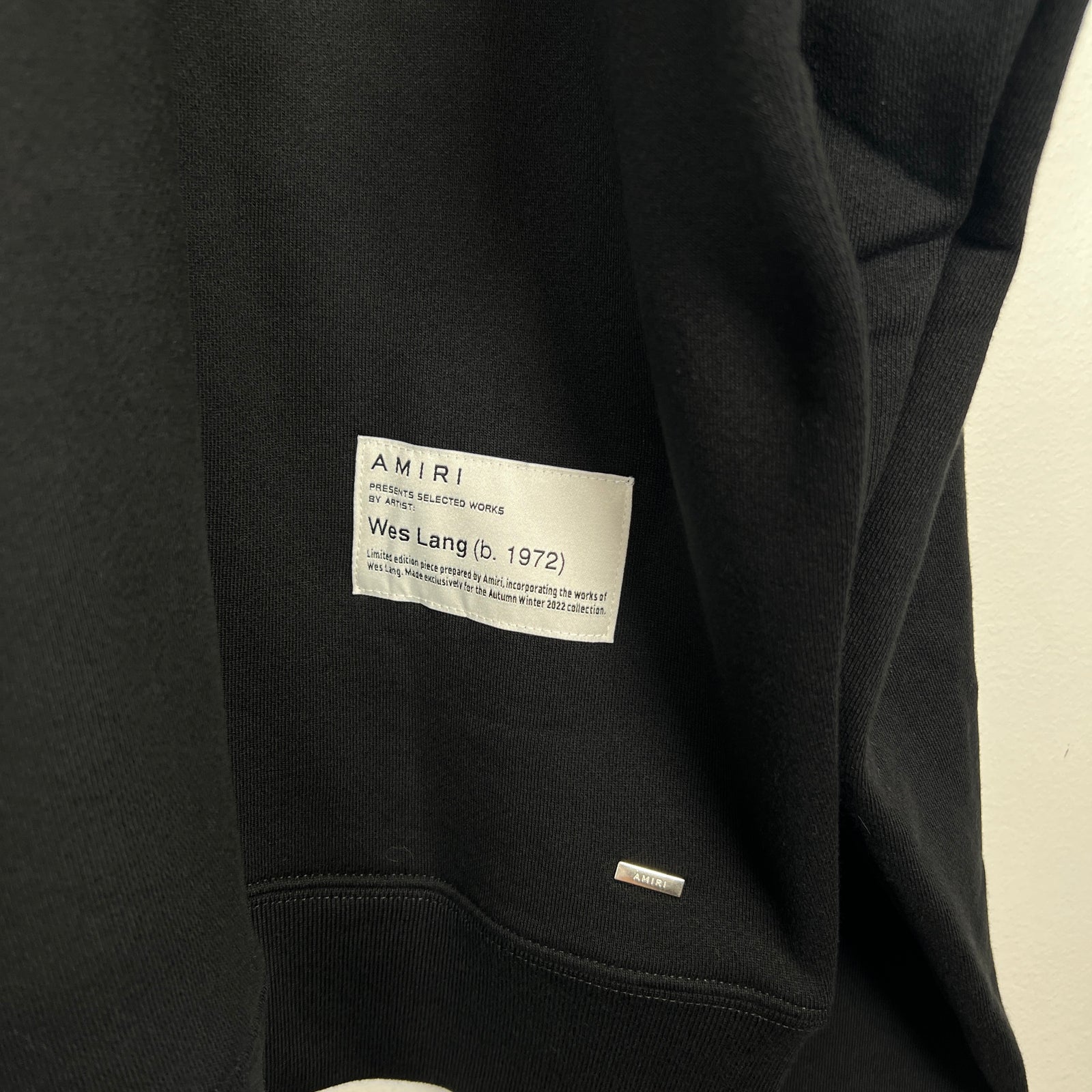Amiri x Wes Lang Black Curve Logo Crewneck Size XL