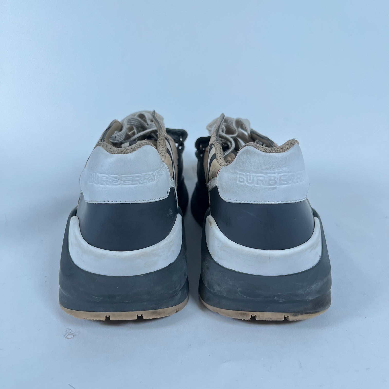 Burberry Grey Plaid Ramsey Sneakers Size 44