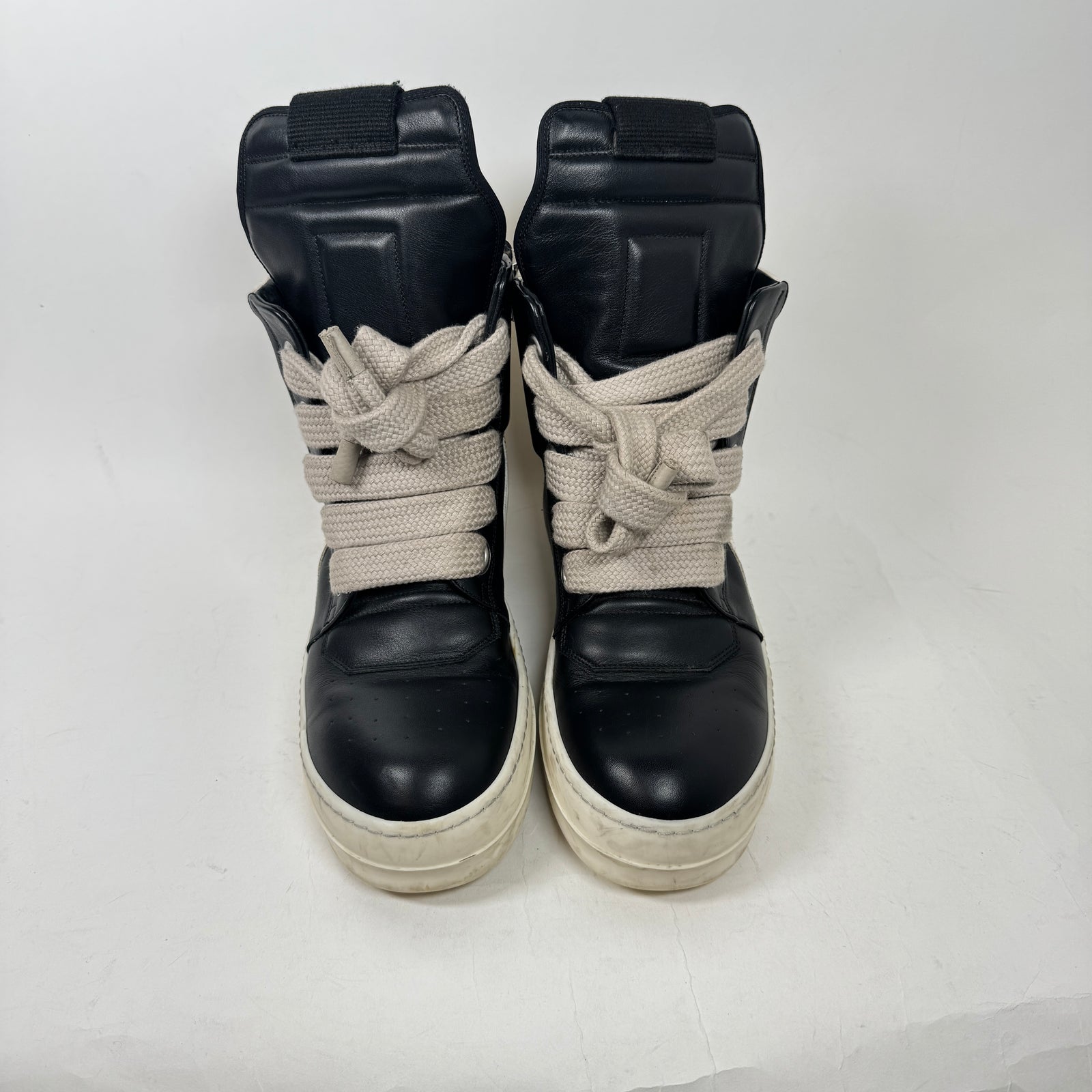 Rick Owens Black Jumbo Lace Geobaskets Size 41
