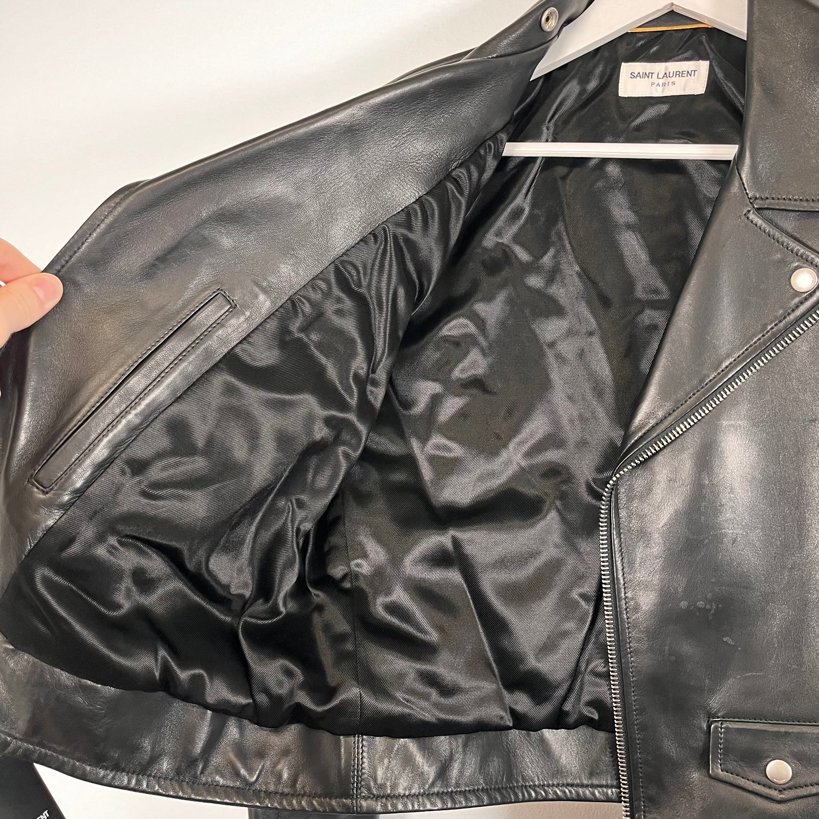 Saint Laurent Plunged Leather Jacket Size XS