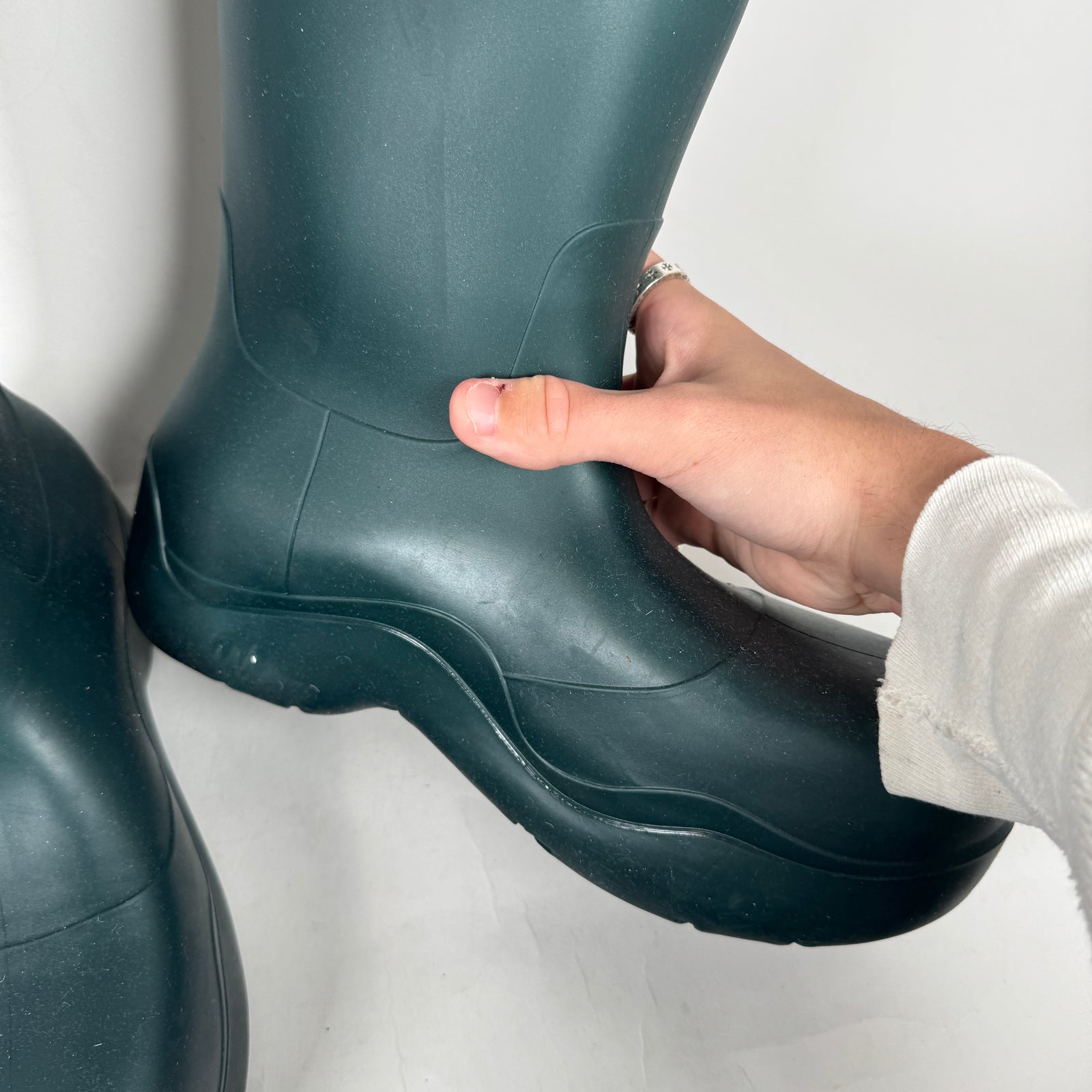 Bottega Veneta Teal Knee High Puddle Boots Size 44
