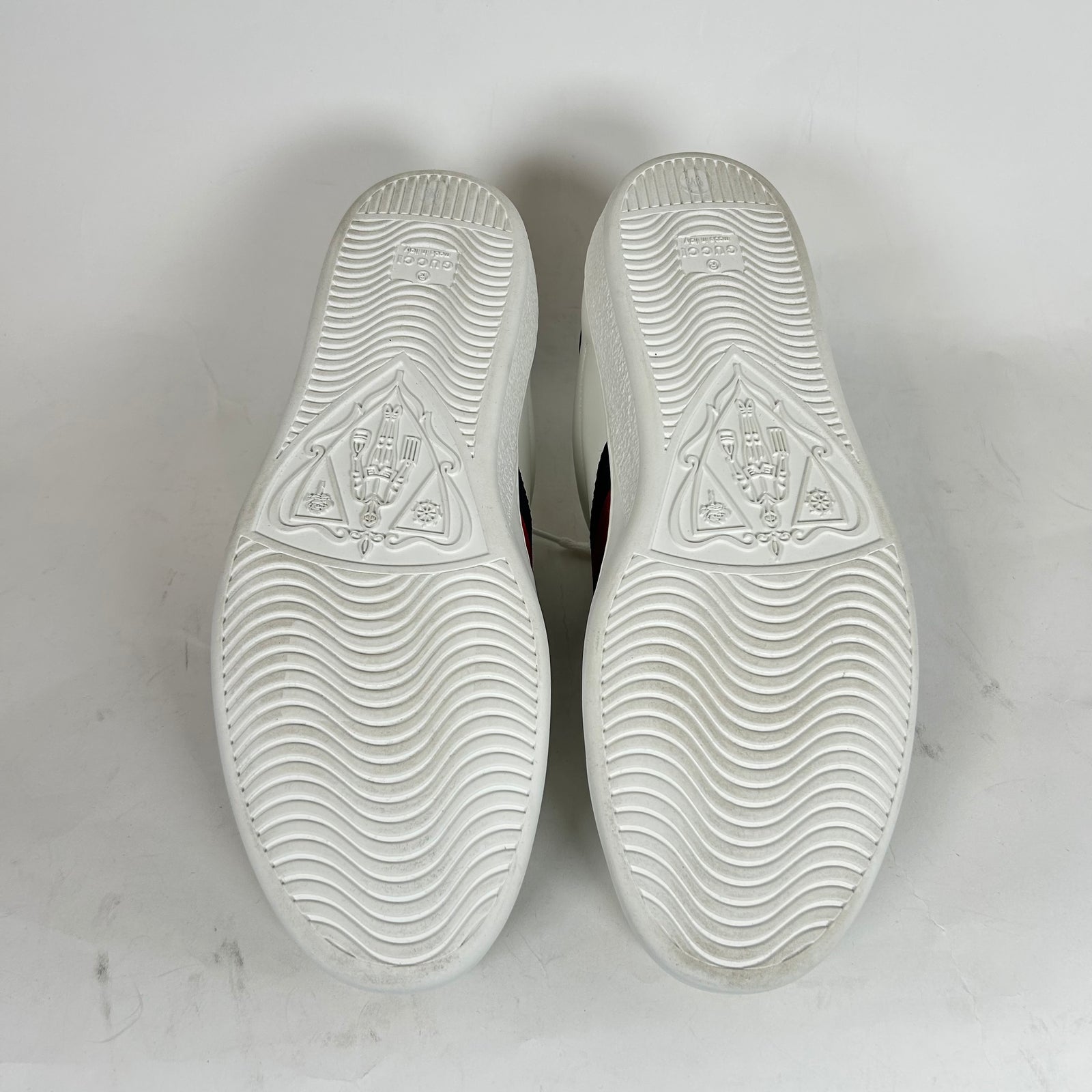 Gucci White/Blue Web Ace Sneaker Size GG 9.5