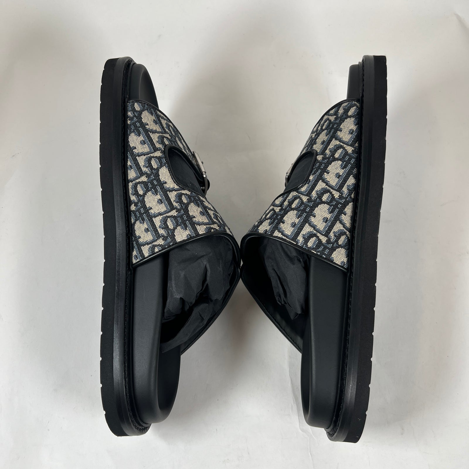 Dior Black/Beige Oblique Aqua Sandals Size 43