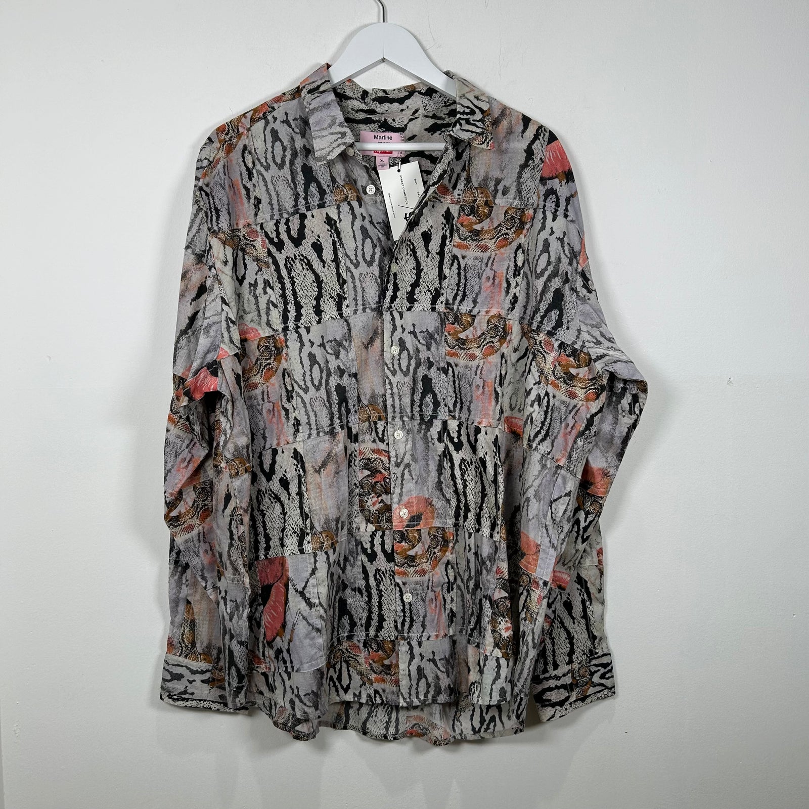 Supreme x Martine Rose Snakeskin Patchwork Button-up Shirt Size XL
