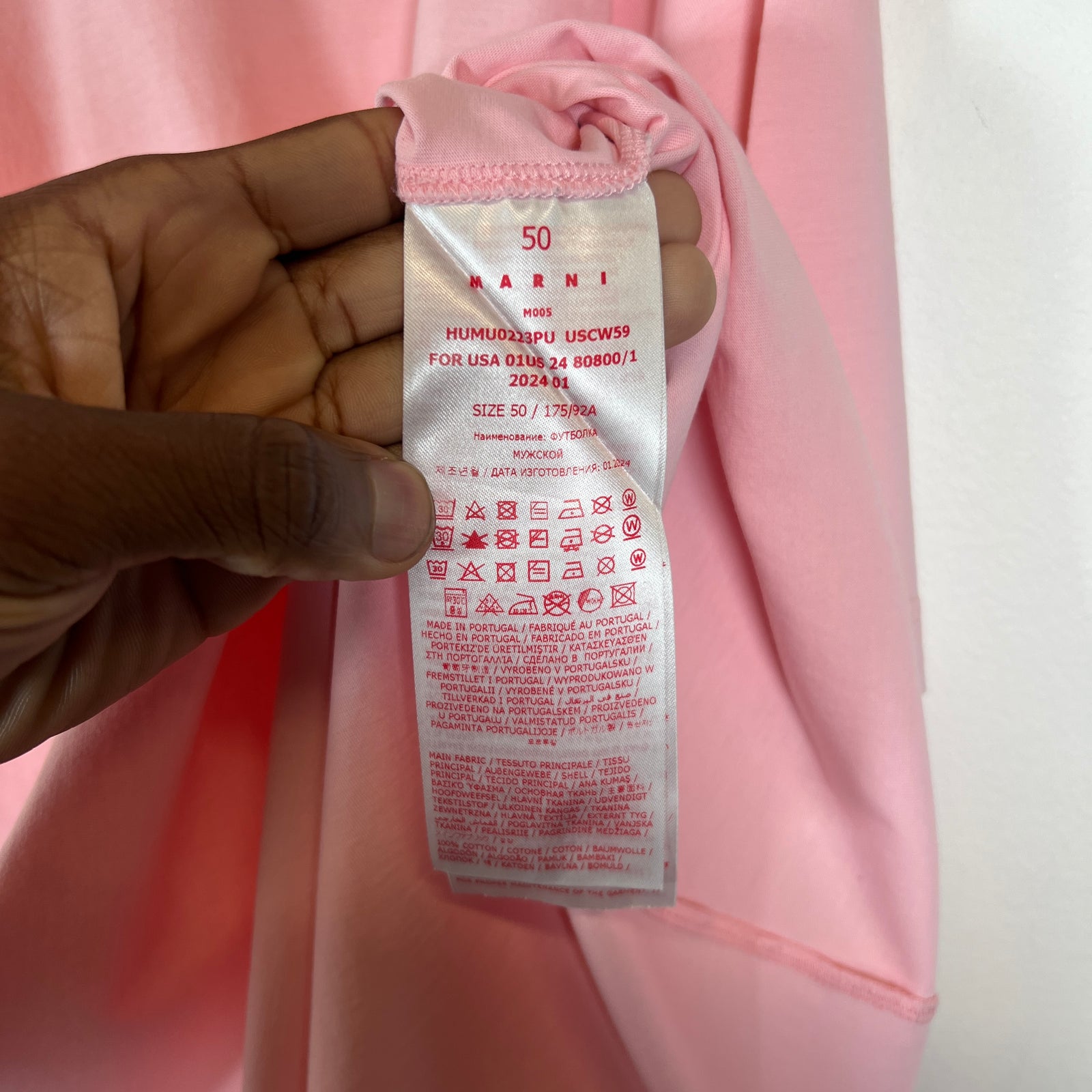 Marni Pink Bouquet Logo T-Shirt Size L