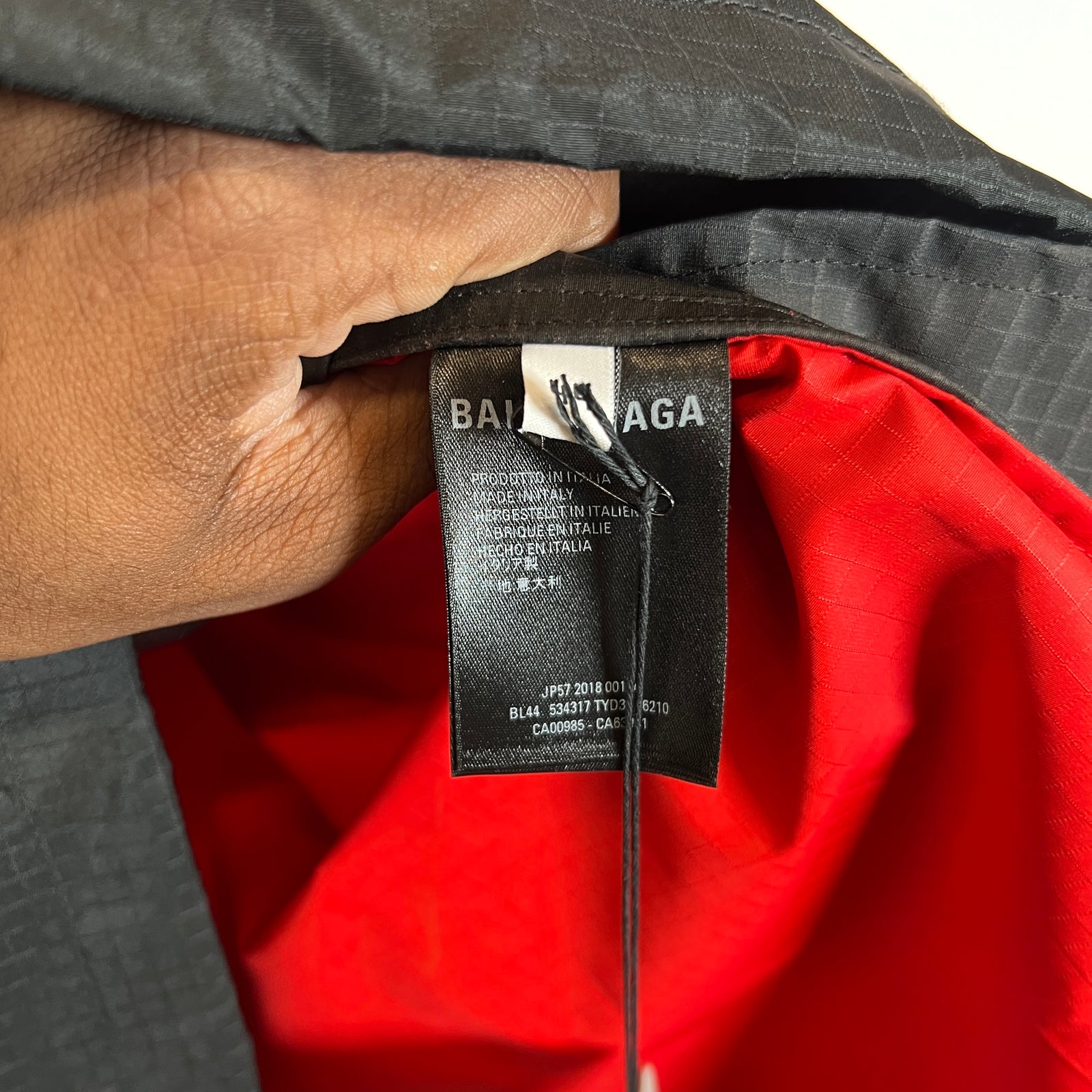 Balenciaga Red/Blue Technical Ripstop Logo Jacket Size 1