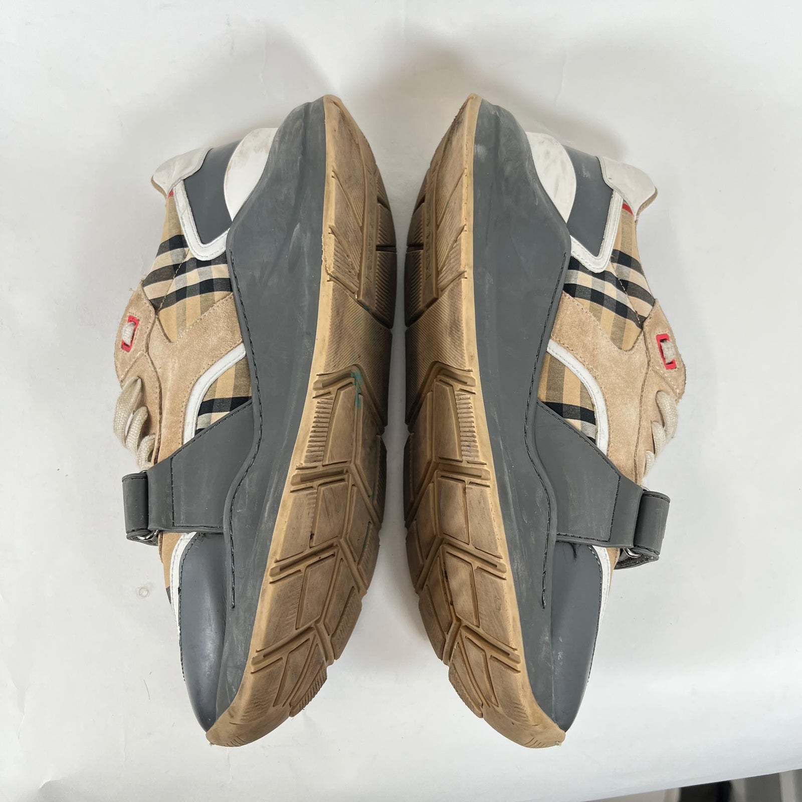 Burberry Grey Plaid Ramsey Sneakers Size 44