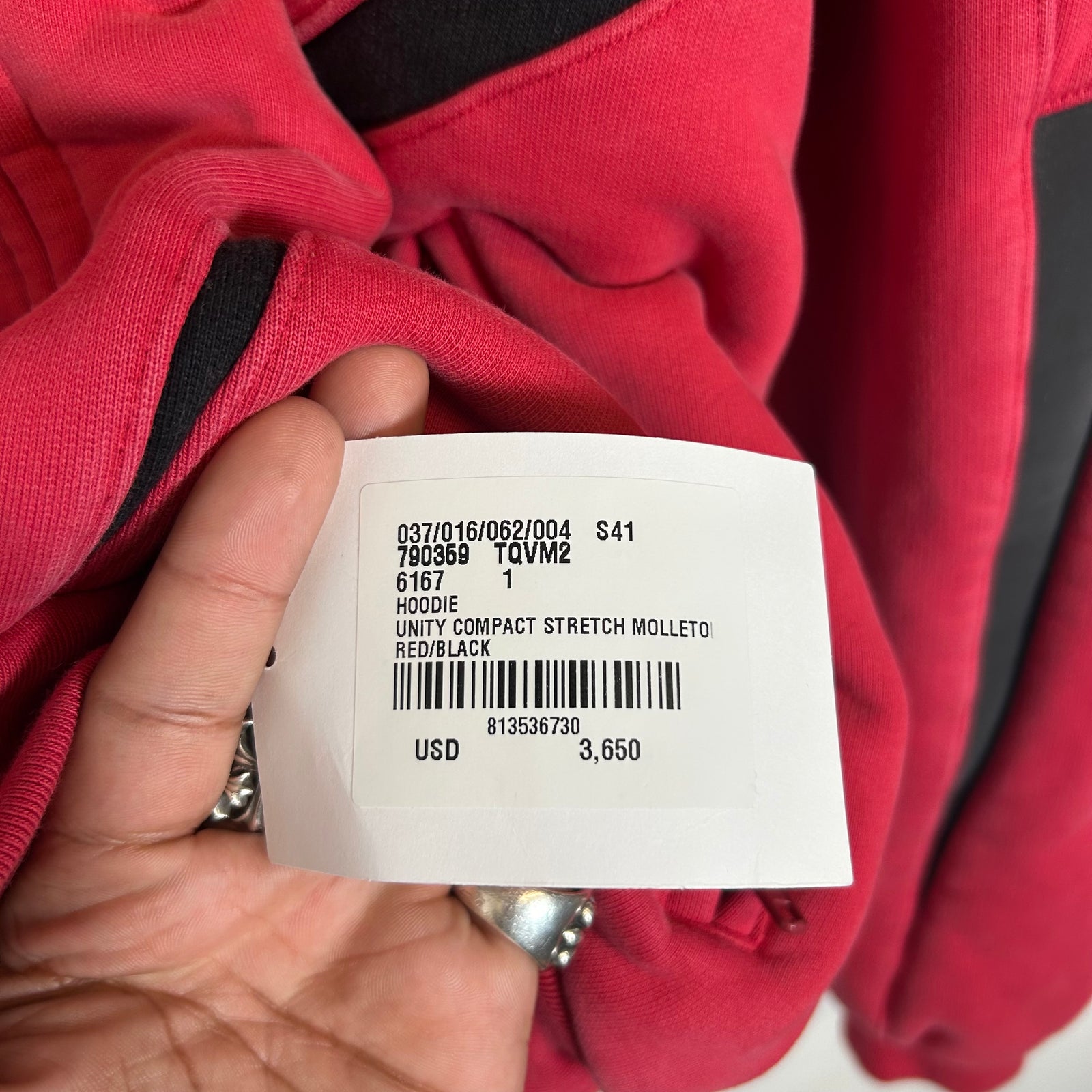 Balenciaga Red Unity Sports Icon Biker Panelled Zip-Up Hoodie Size 1
