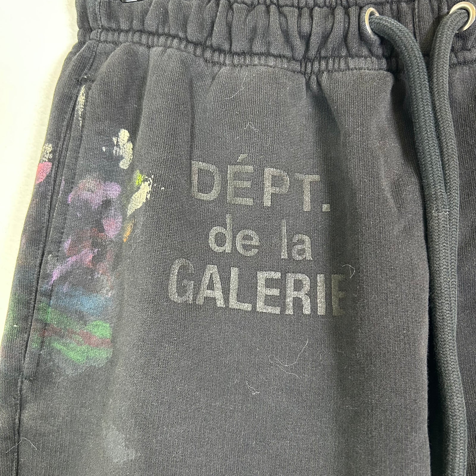 Gallery Dept x Lanvin Black Paint Splatter Sweatpants Size XS
