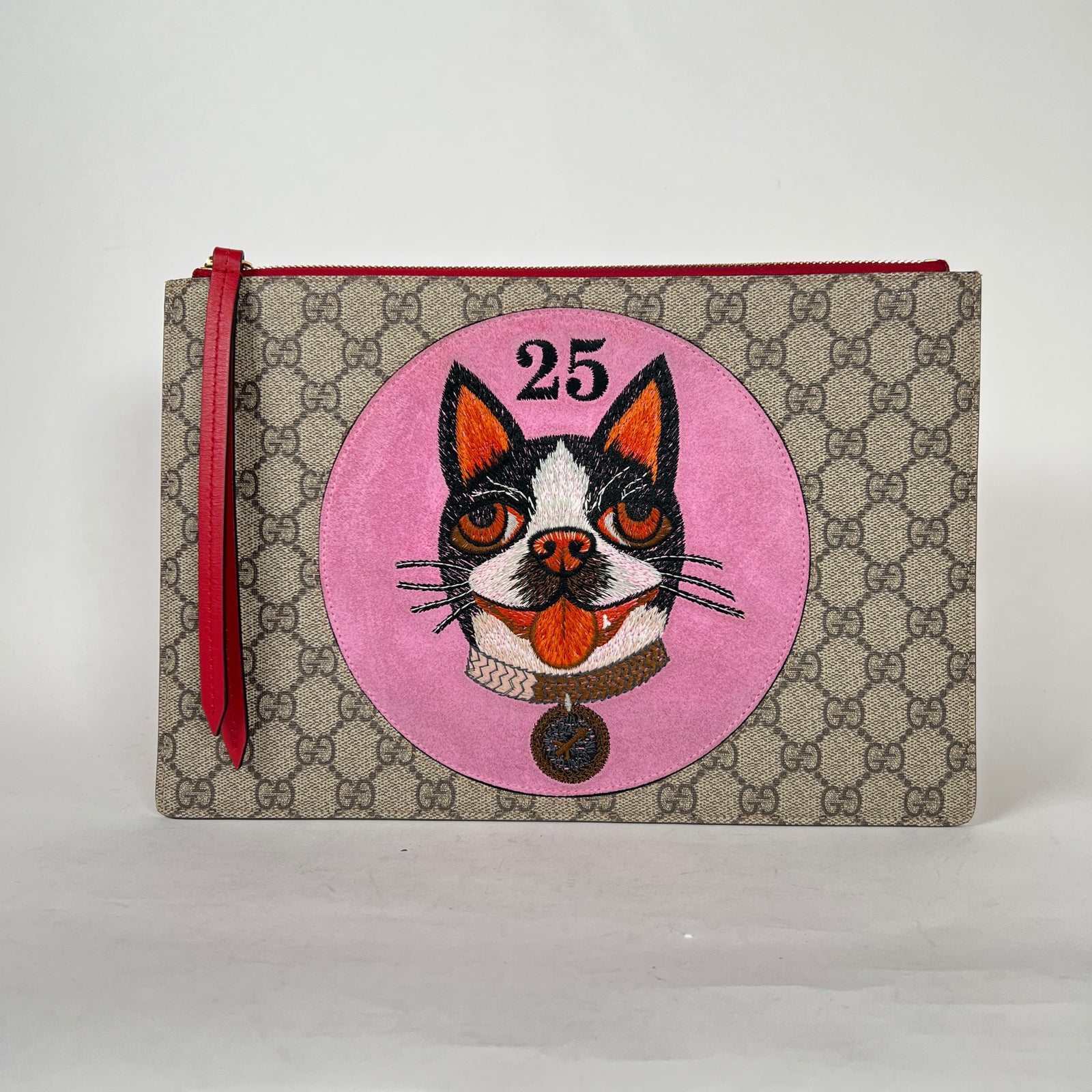 Gucci GG Supreme Monogram Bosco Wristlet Clutch