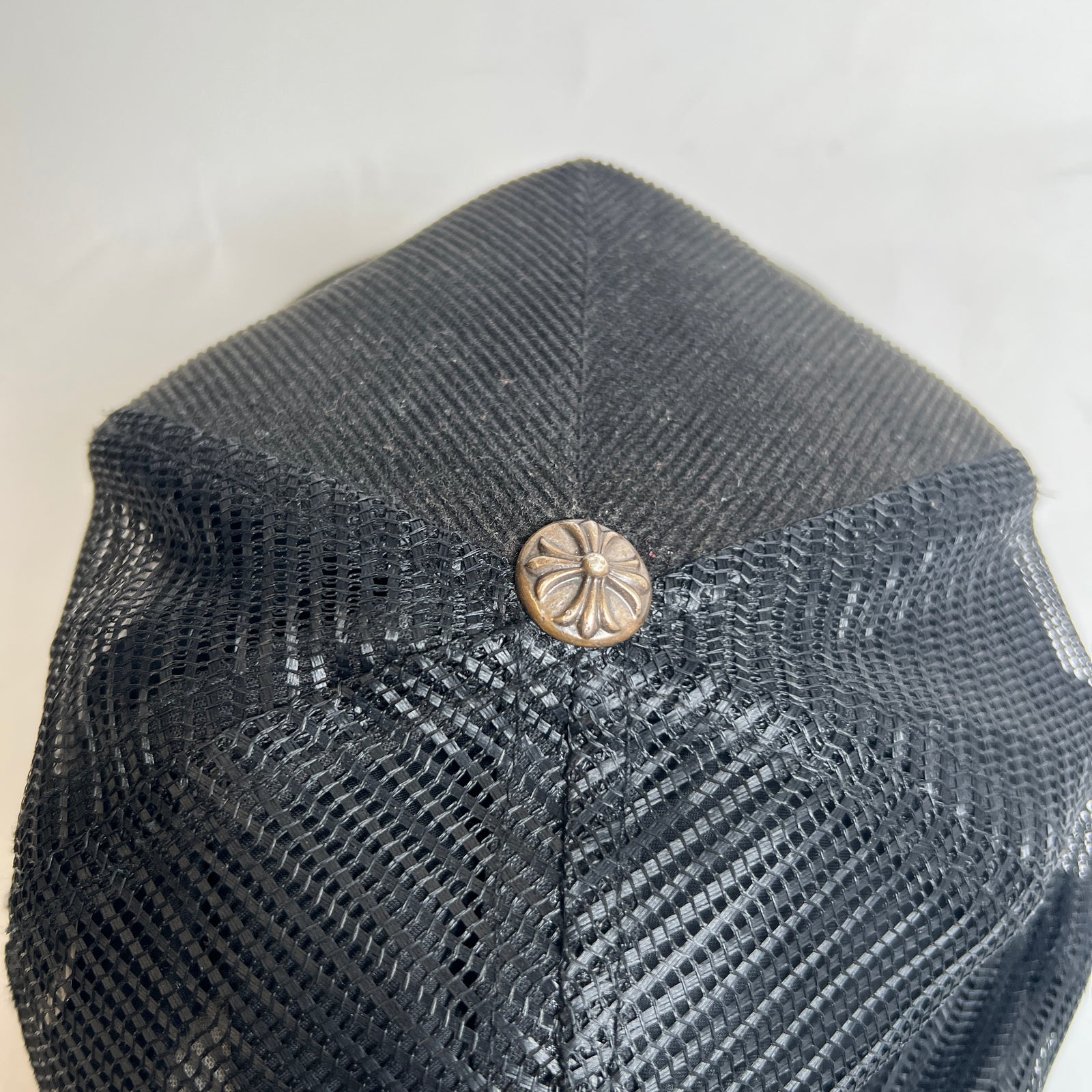 Chrome Hearts Black/Gold CH Hollywood Corduroy Trucker Hat