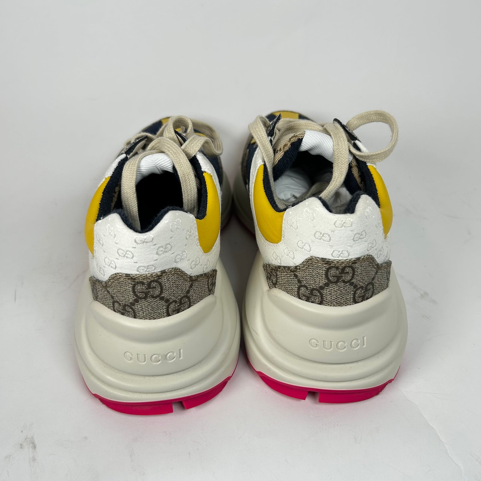 Gucci Beige/Yellow GG Rhyton Sneaker Size GG 7.5