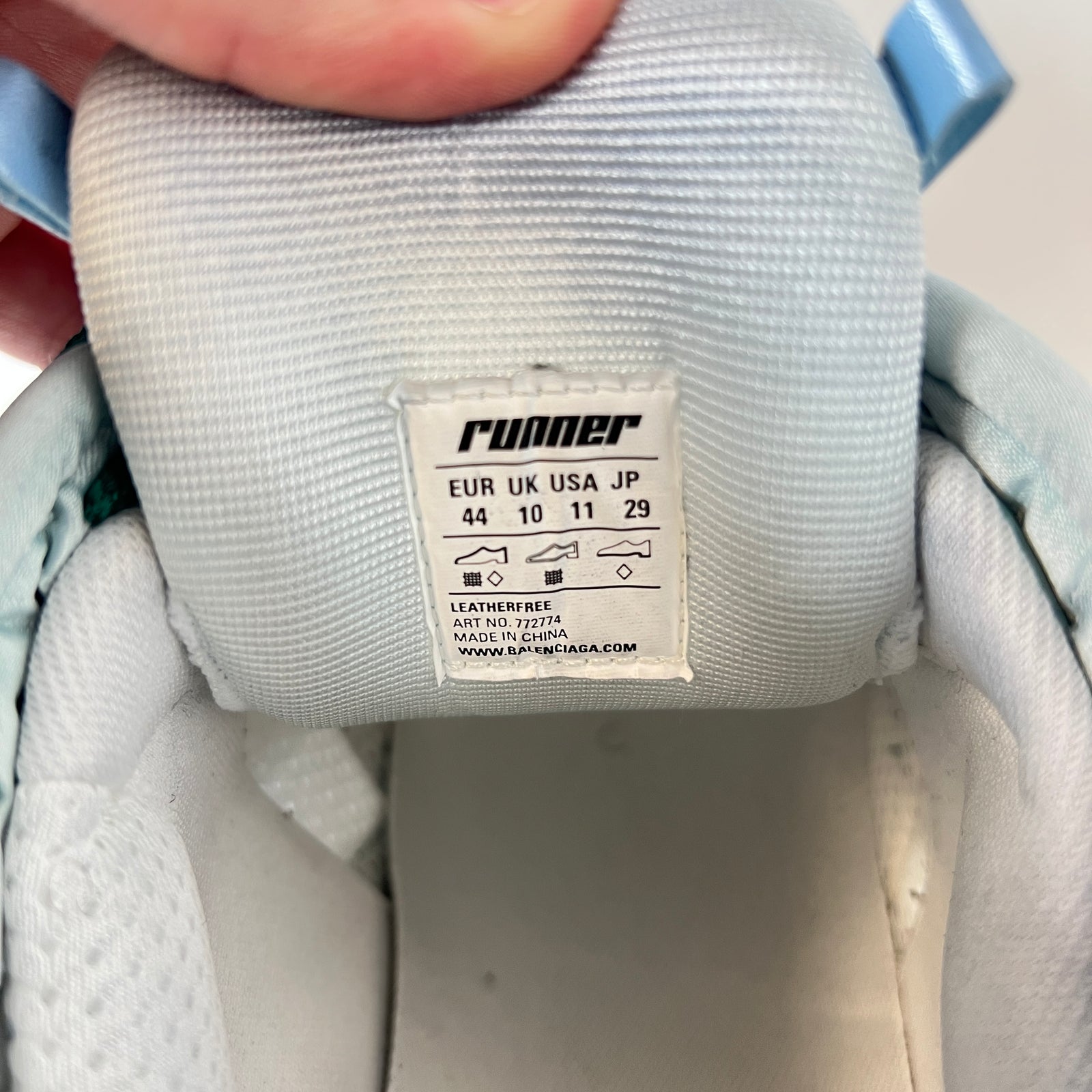 Balenciaga Green/Blue Mesh Runners Size 44