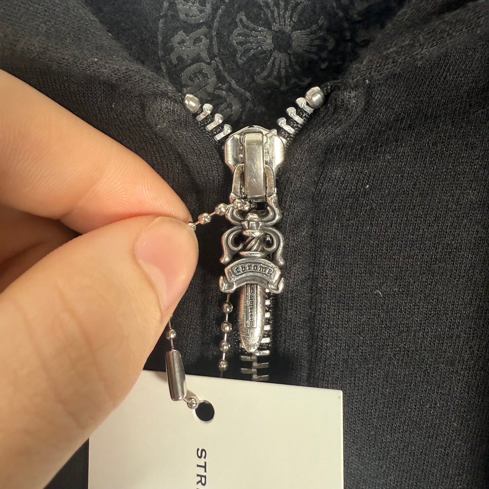 Chrome Hearts T Bar Graphic Zip Up Hoodie Size L