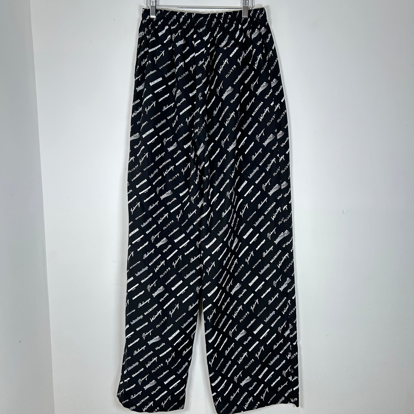 Balenciaga Multi Logo Wide Leg Track pants Size M