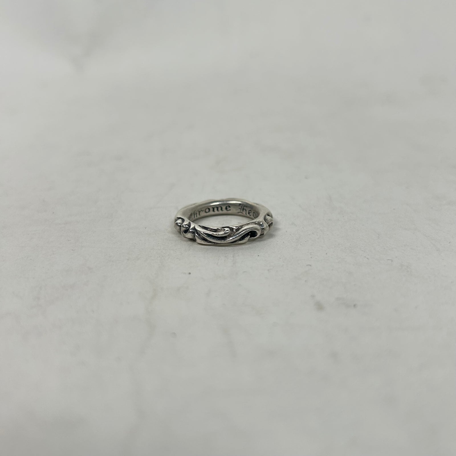 Chrome Hearts Silver Scroll Ring Size 6