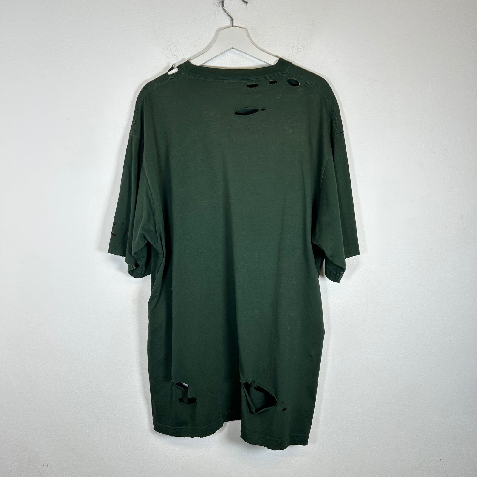 Balenciaga Green Distressed Logo T-Shirt Size XS
