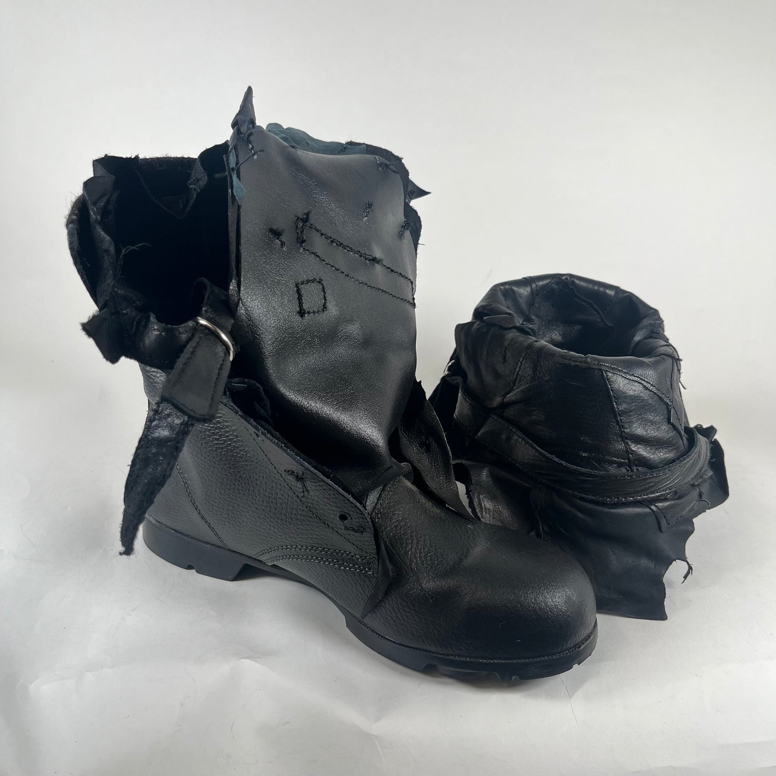 Yasuyuki Ishii S/S10 Foldable Leather Patchwork Boots Size 10