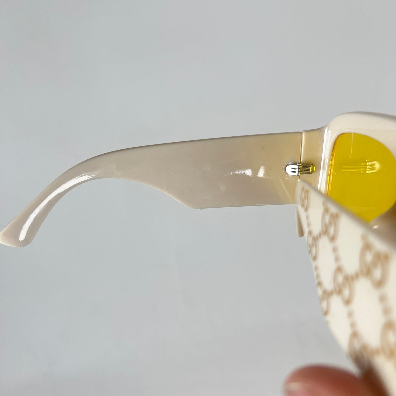Gucci Ivory GG Monogram Acetate Sunglasses