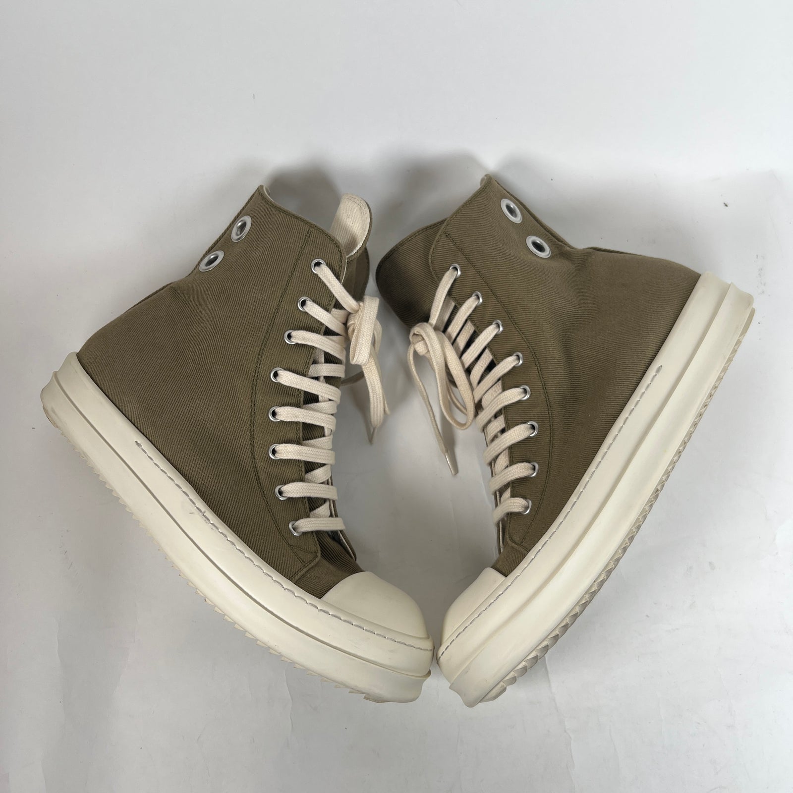 Rick Owens Drkshdw Olive High Top Ramones Size 42