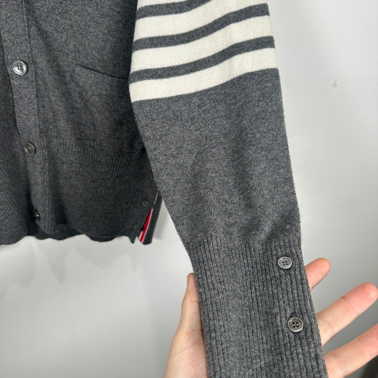 Thom Browne Grey Button-Up Cardigan Size 3