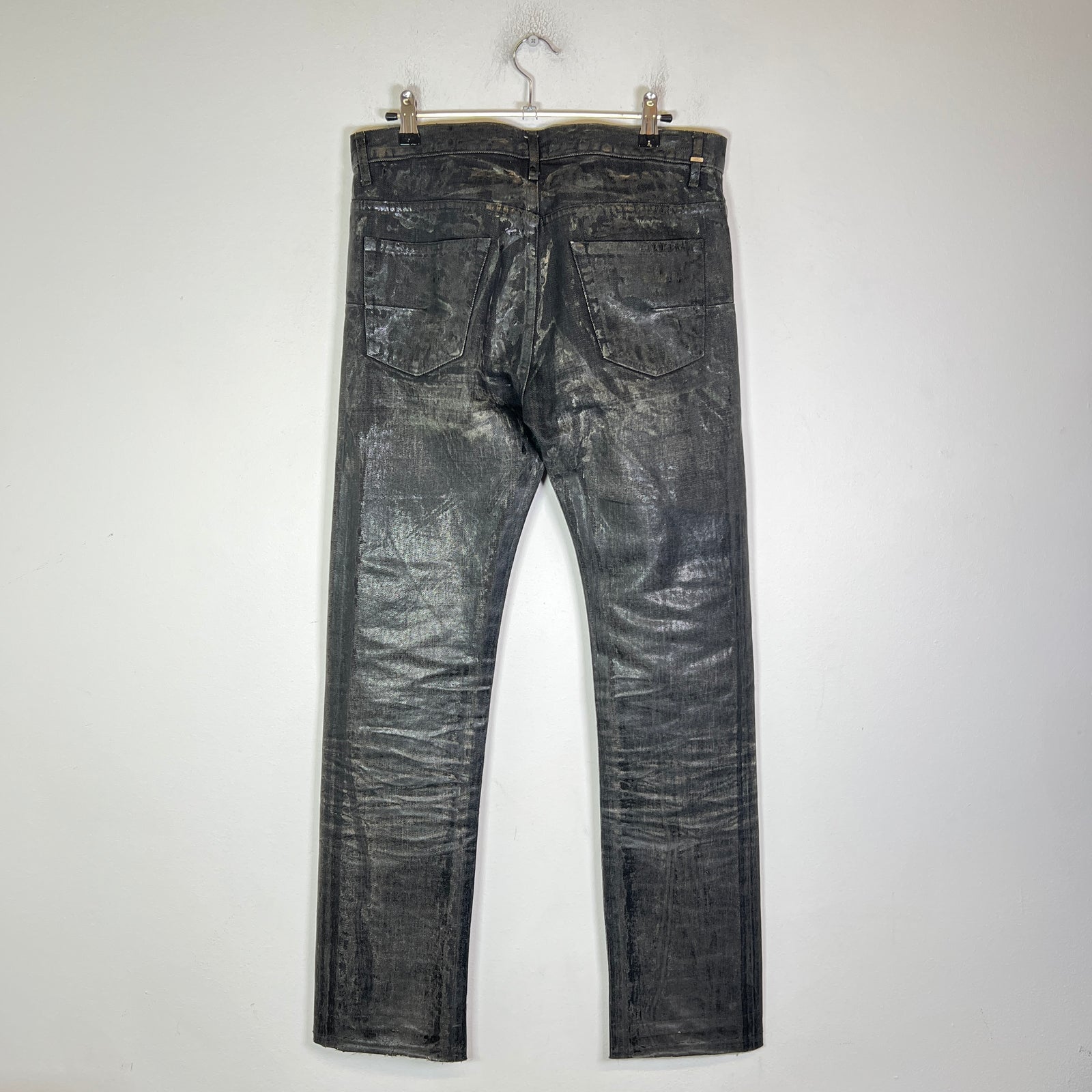 Dior Homme AW03 Black Luster Waxed Denim Jeans