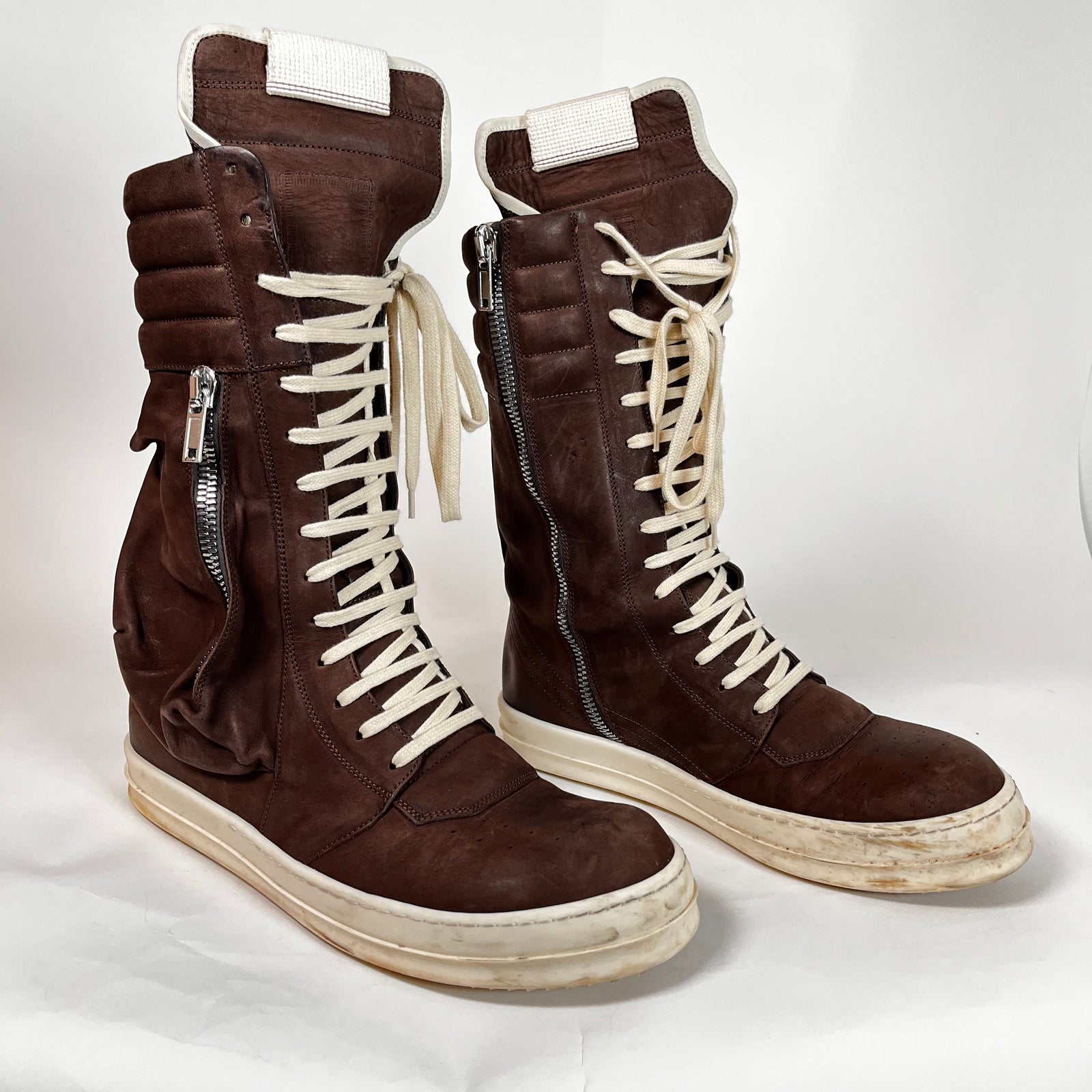 Rick Owens Cargobasket Brown Leather Size 43.5
