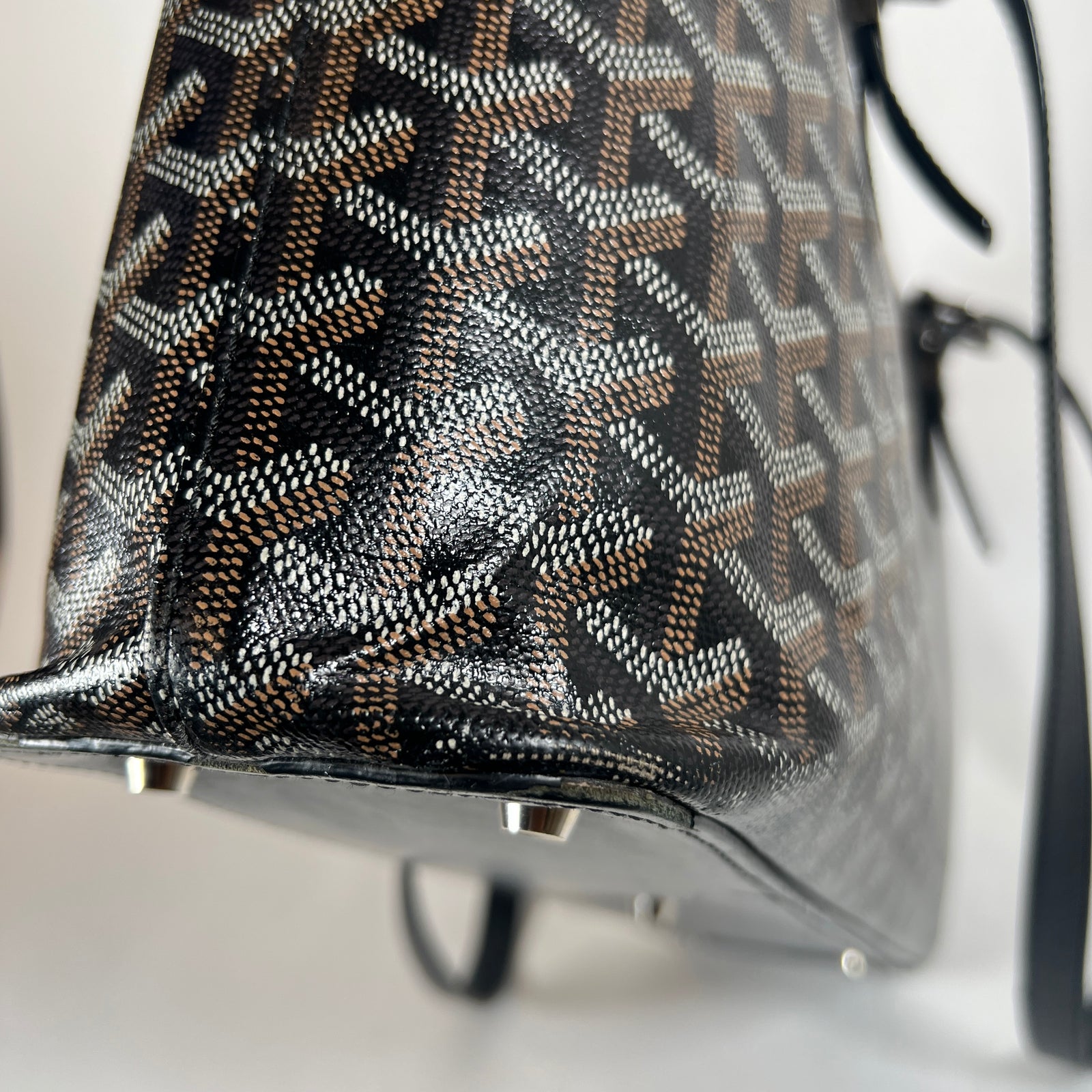 Goyard Black Goyardine Marie Galante MM Tote Bag