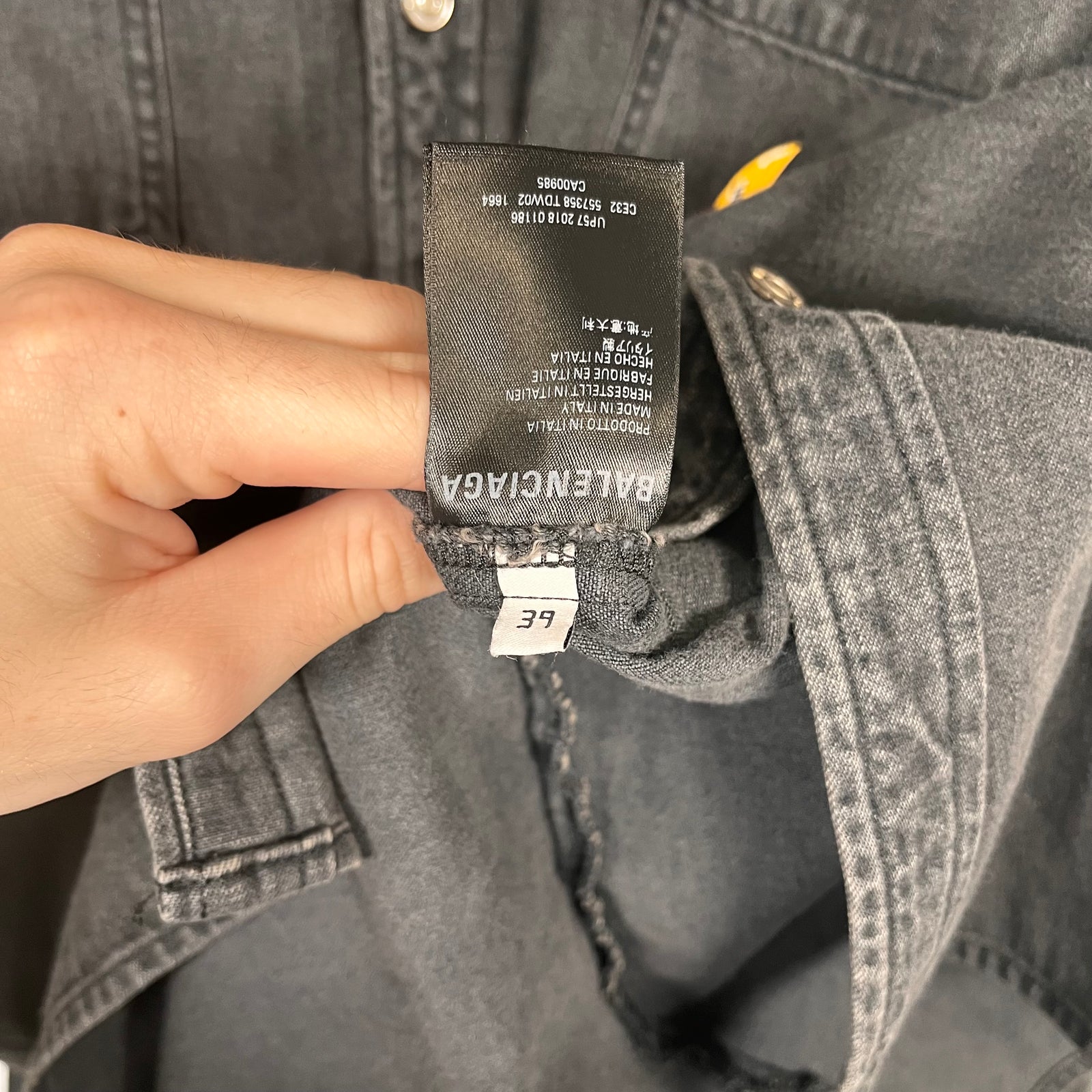 Balenciaga Sky High Farm Black Denim Oversized Shirt