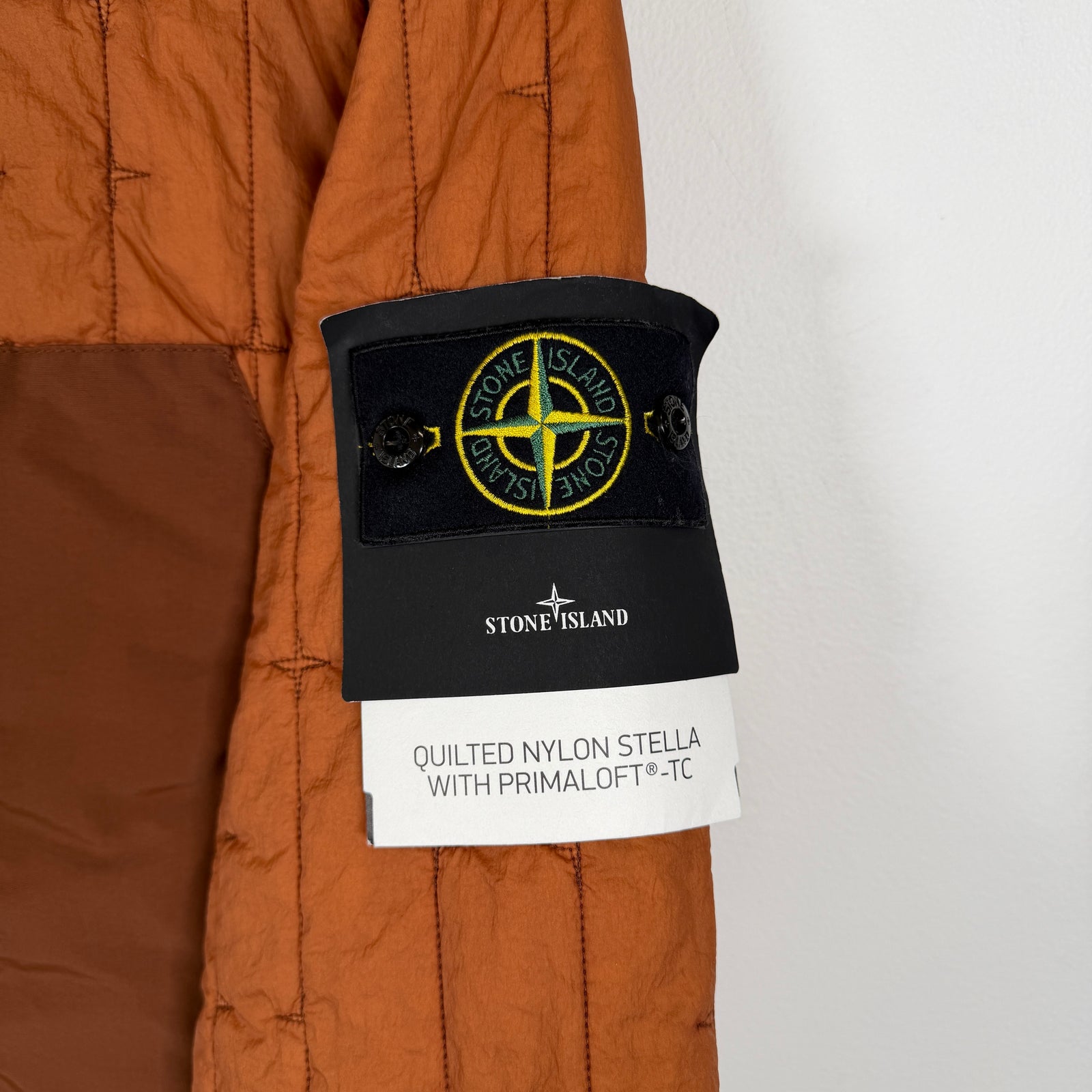 Stone Island Burnt Orange Quilted Nylon Stella Jacket Size L