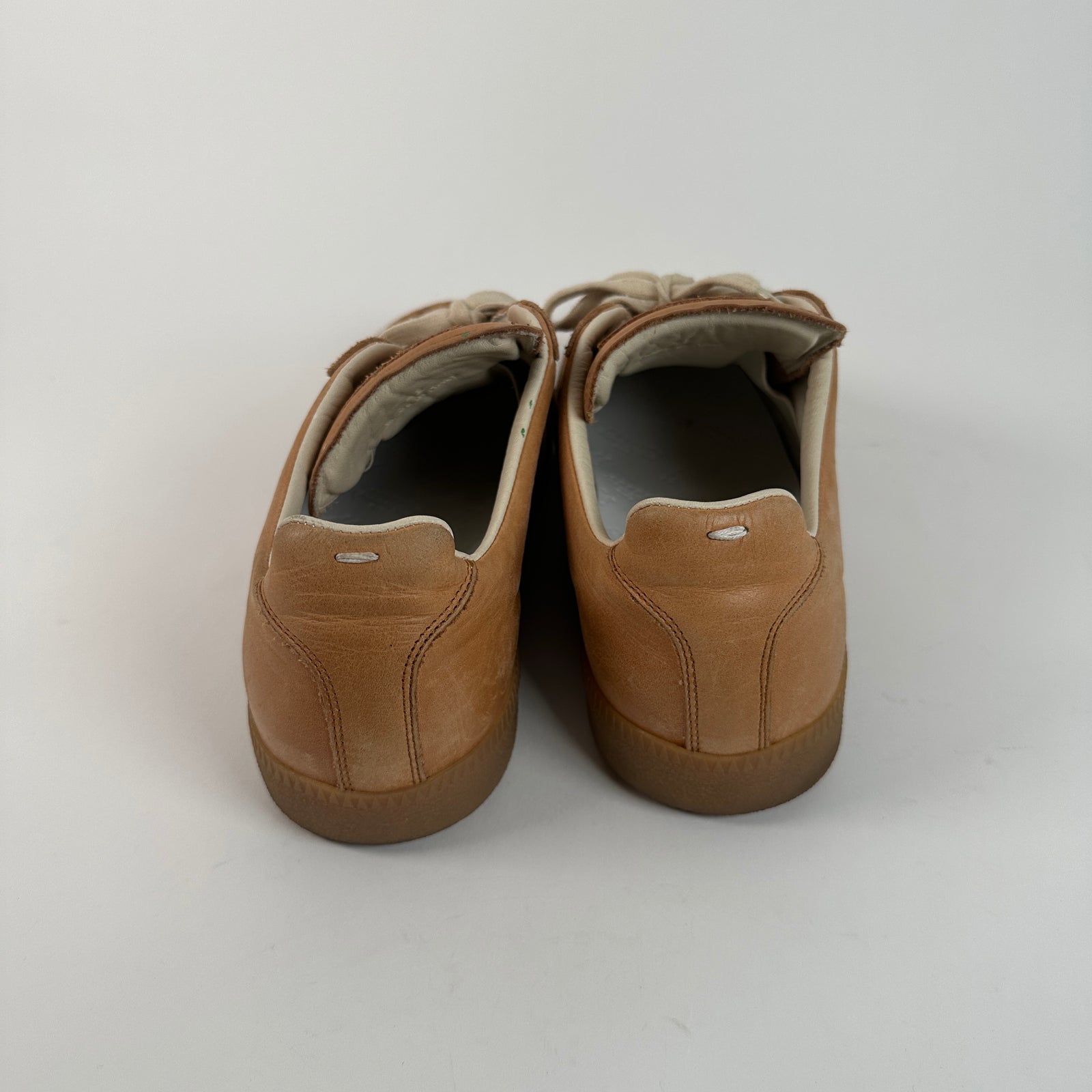 Maison Margiela Replica Gat Veg Tan Leather Paint Splatter Size 43