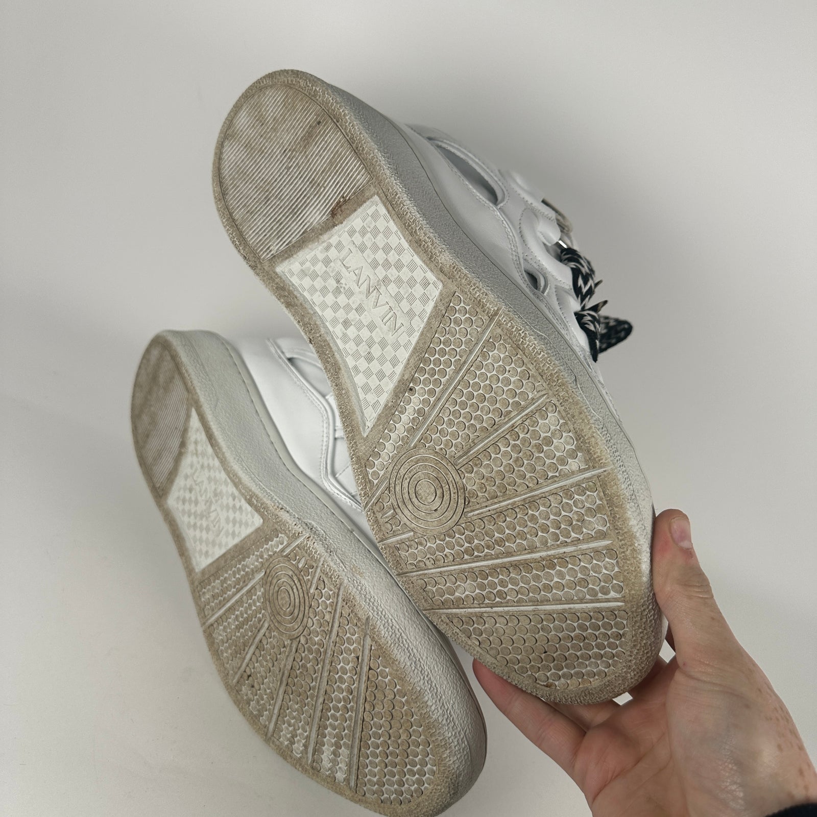 Lanvin x Future White Leather Curb Sneaker Size 12