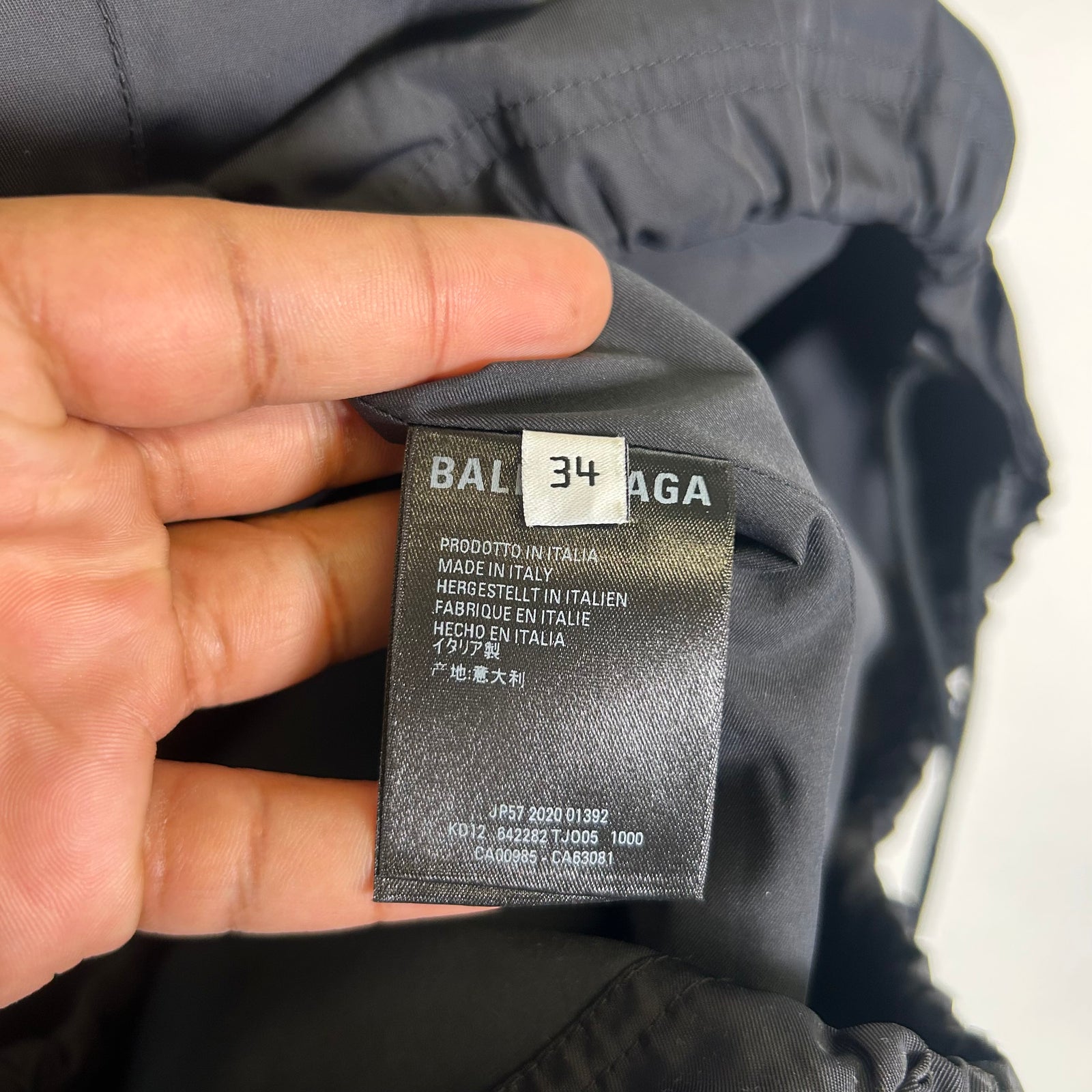 Balenciaga Black Logo Nylon Rain Jacket Size L