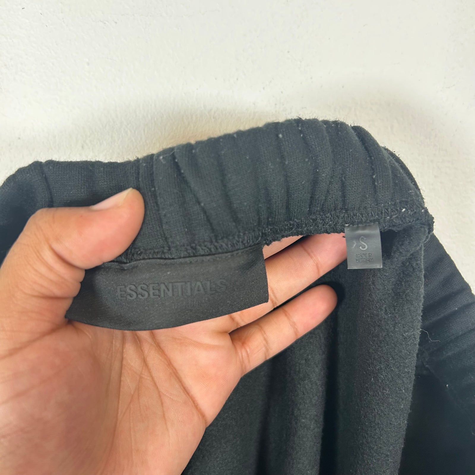Essentials Black Logo Sweatpants Size S