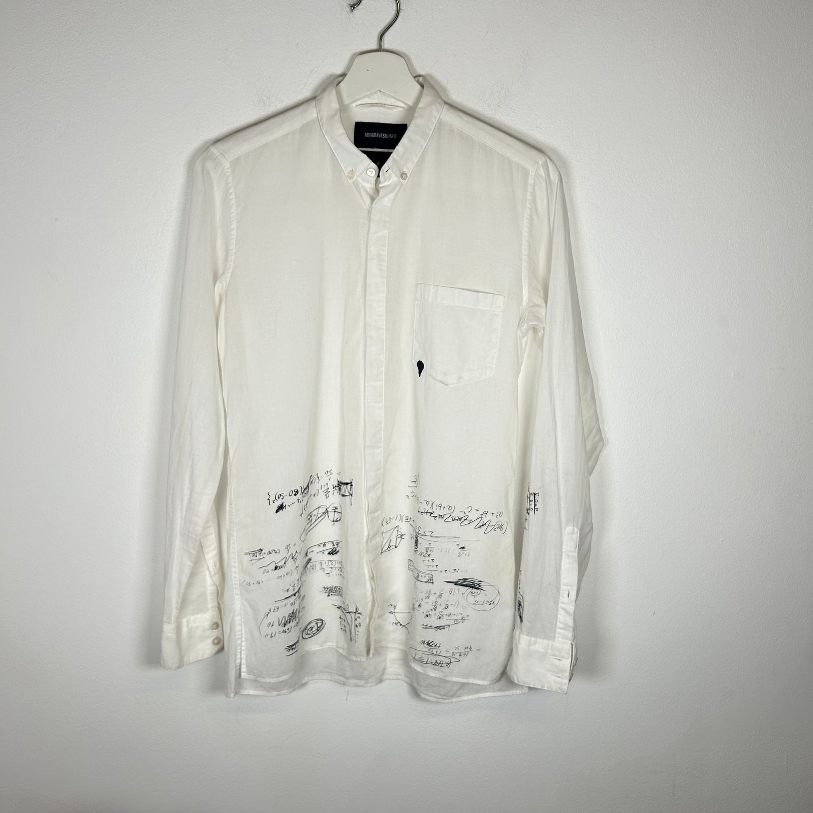 Miharayasuhiro White Equations Button Up Size S