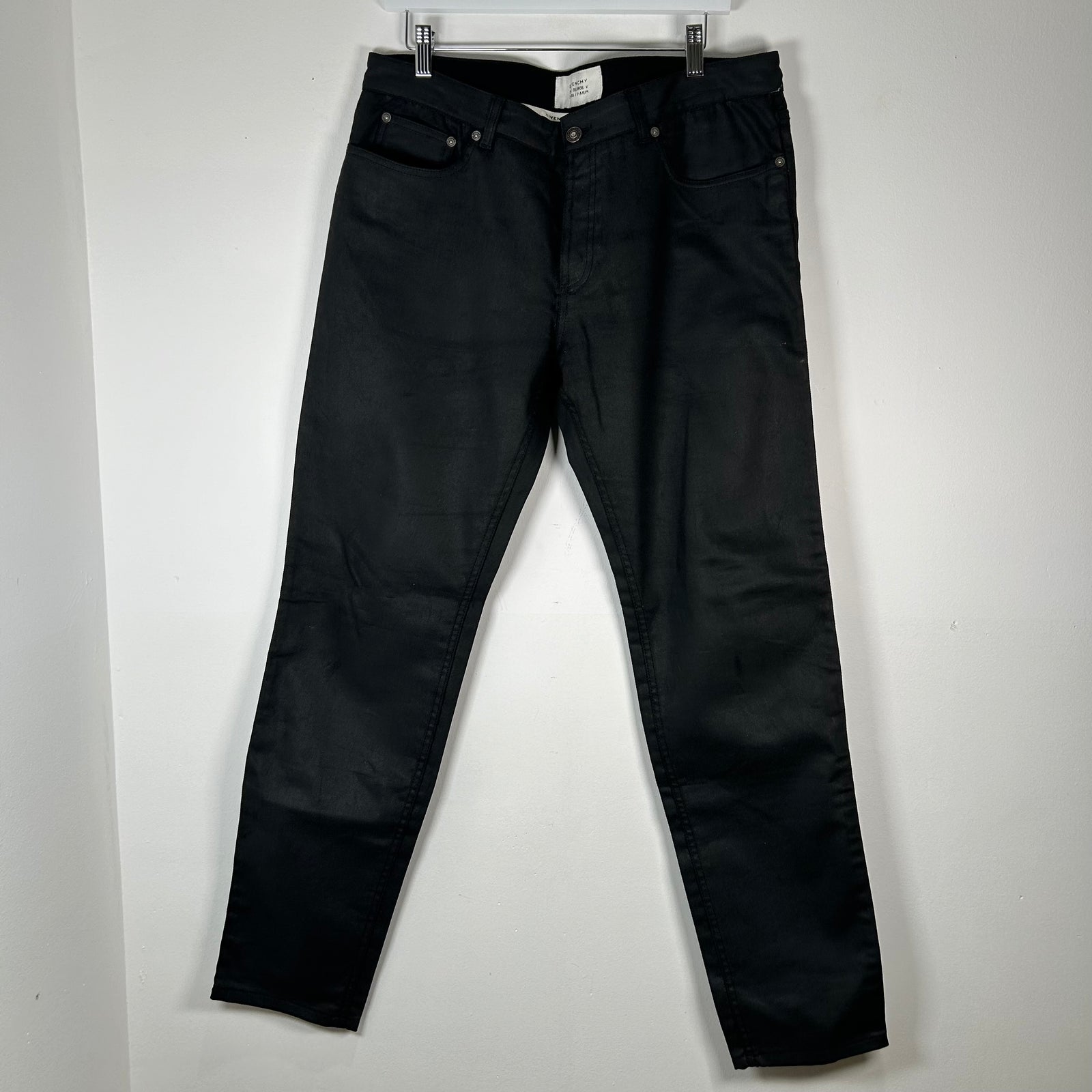 Givenchy Black Waxed Denim Jeans Size 36