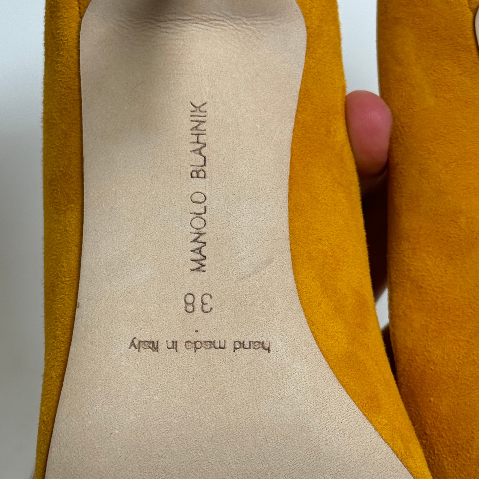 Manolo Blahnik Yellow Suede Pumps Size 38