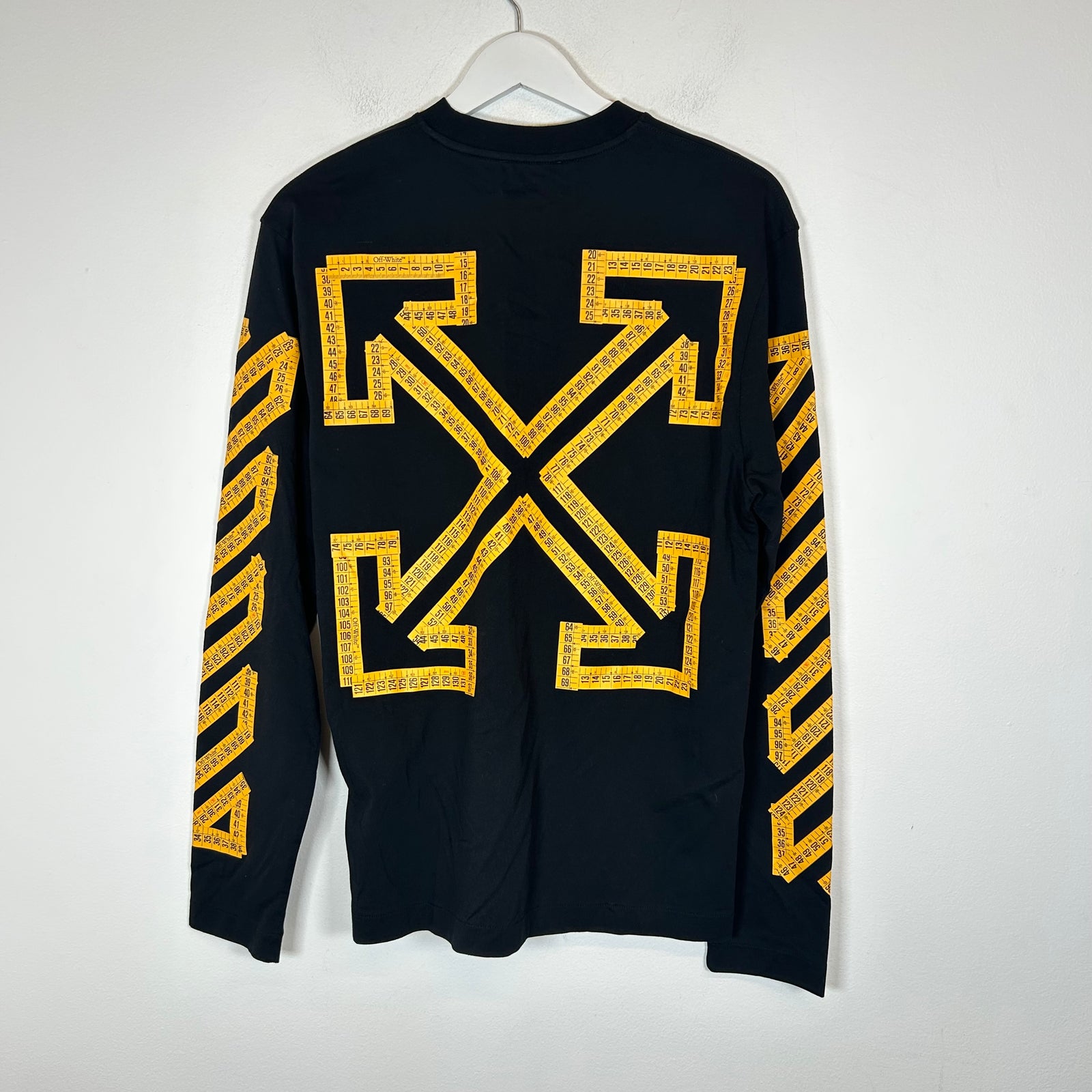 Off-White Black/Yellow Tape Measure Arrows Longsleeve Size S