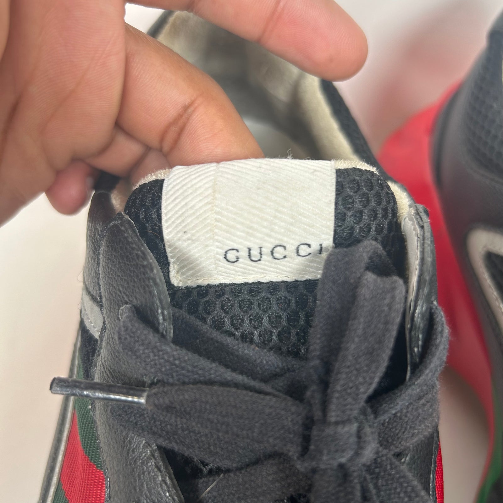 Gucci Black Striped Rhyton Epilogue Sneaker Size 11