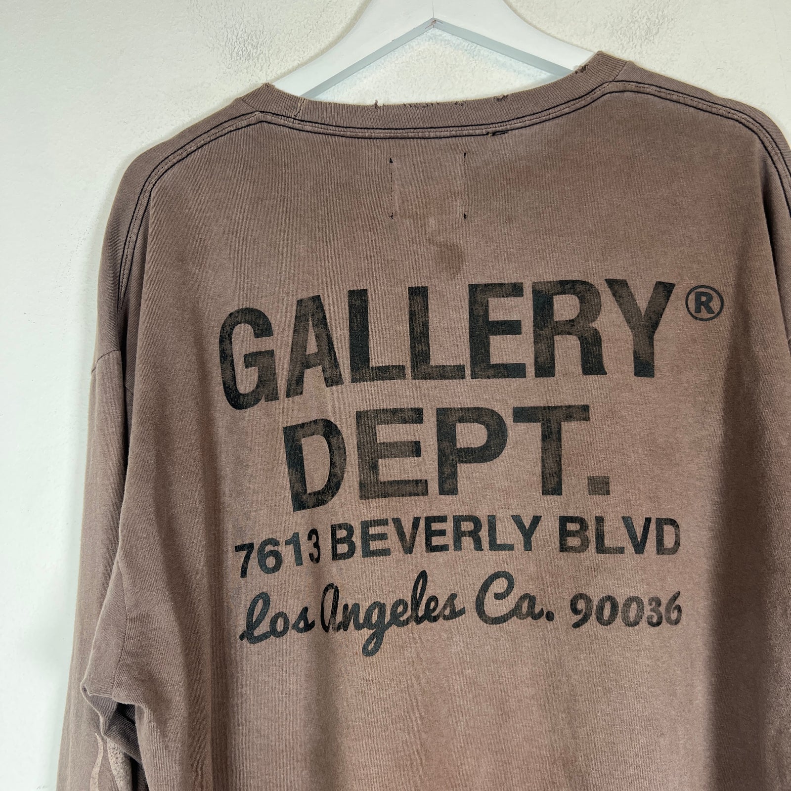 Gallery Dept Brown Flame Distressed Longsleeve Size L