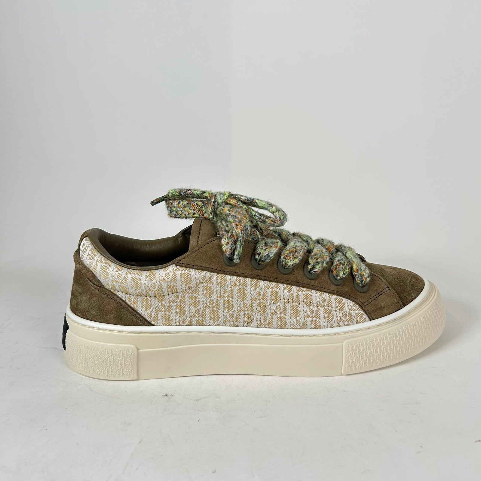 Dior B33 Green/Khaki Oblique Suede Sneaker Size 42