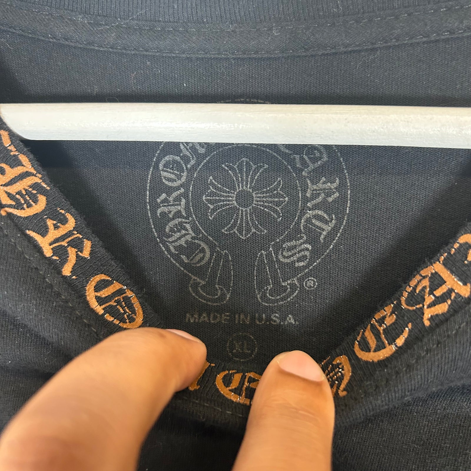 Chrome Hearts Black/Brown Neck Logo Longsleeve Size XL