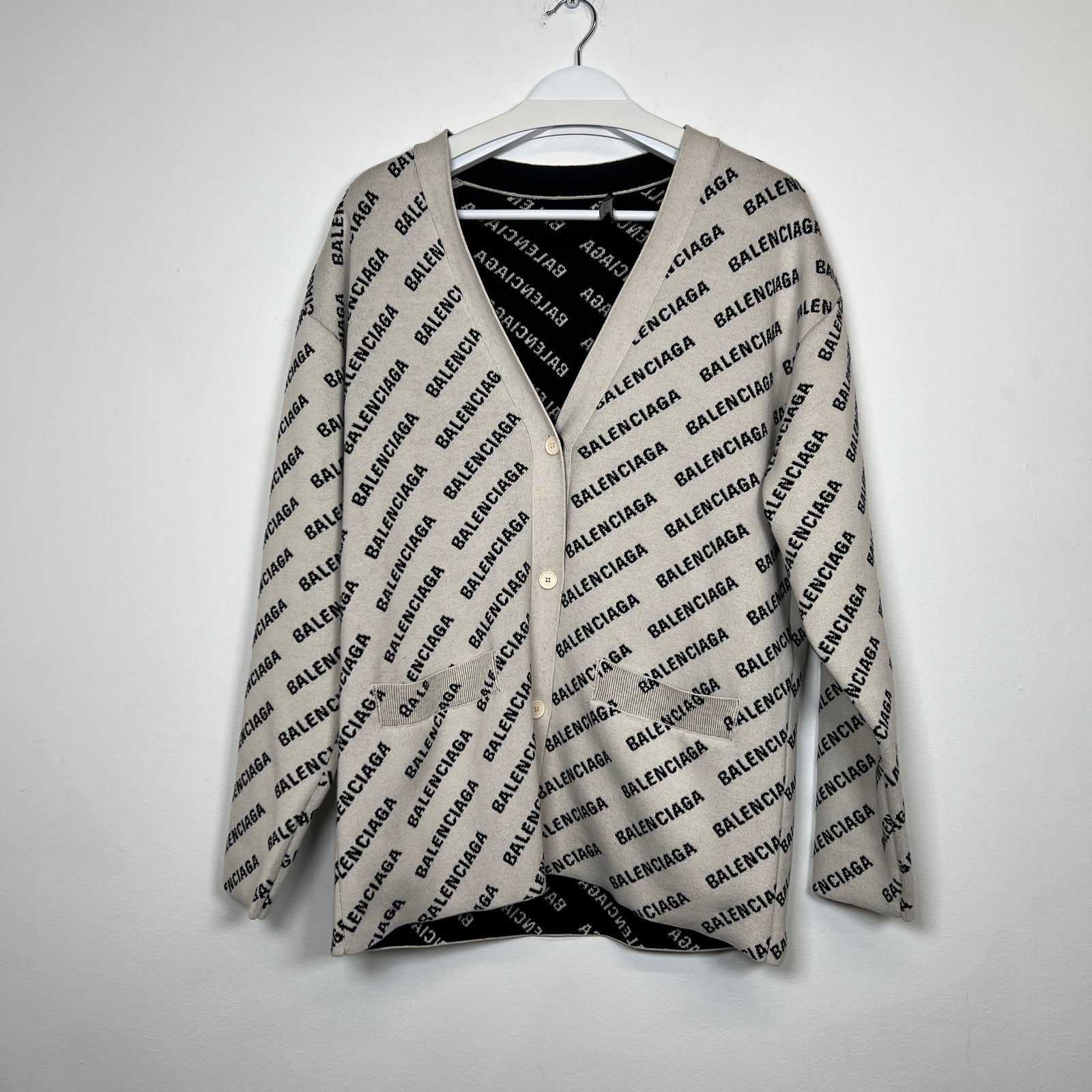 Balenciaga Jacquard Logo Cardigan