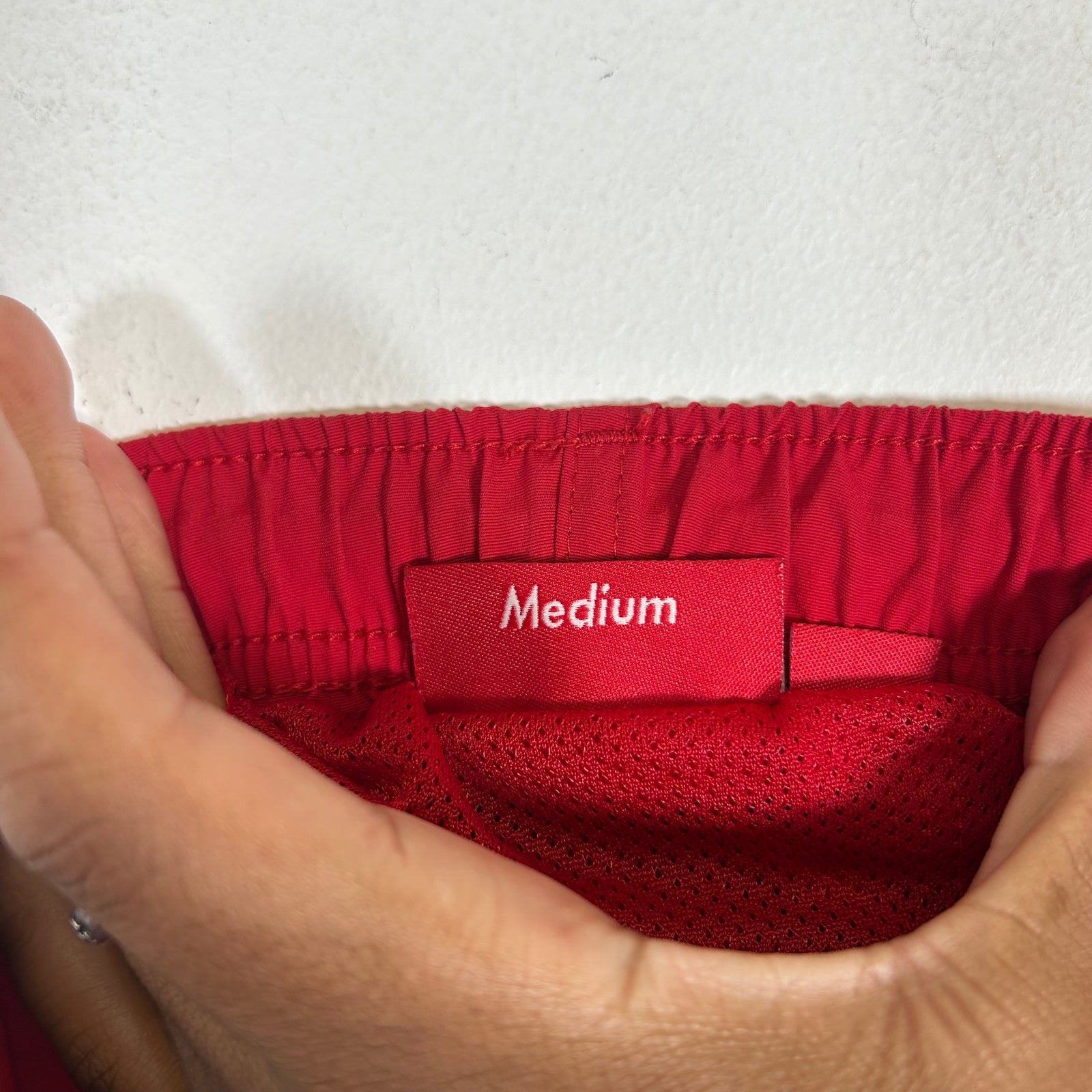 Supreme Red Arc Logo Swim Trunks Size M