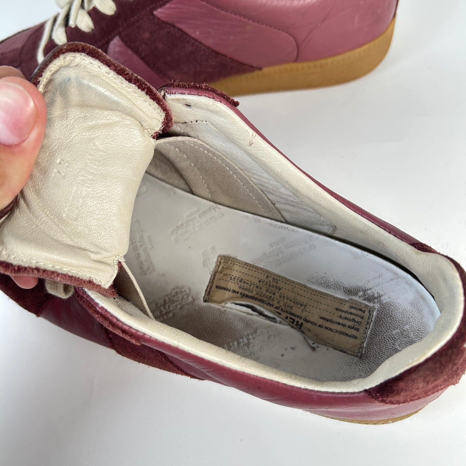 Maison Margiela Maroon/Gum Gat Trainers Size 10