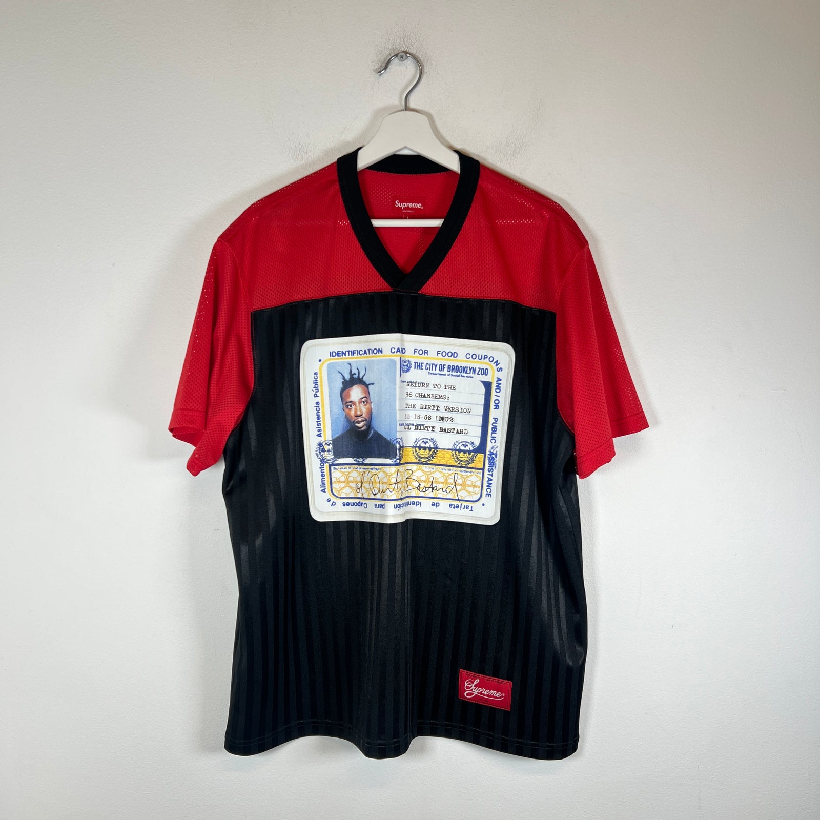 Supreme Red/Black Ol' Dirty Bastard Football Jersey Size L