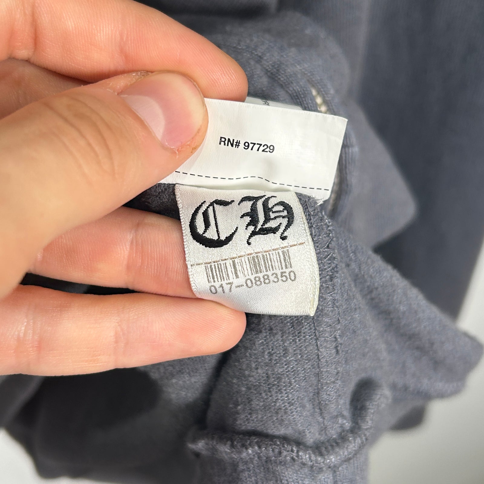 Chrome Hearts Gray Zip Up Hoodie Size XXL