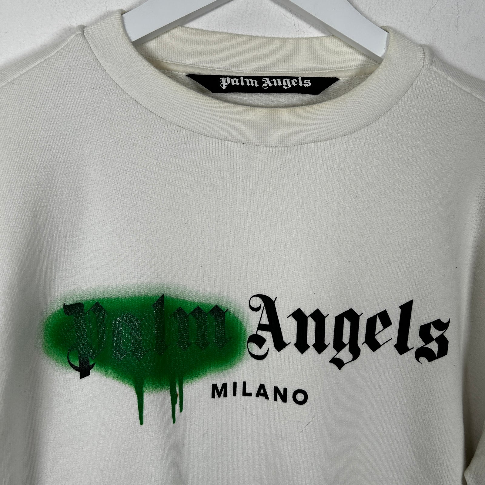 Palm Angel Graffiti Logo White Crewneck Size S