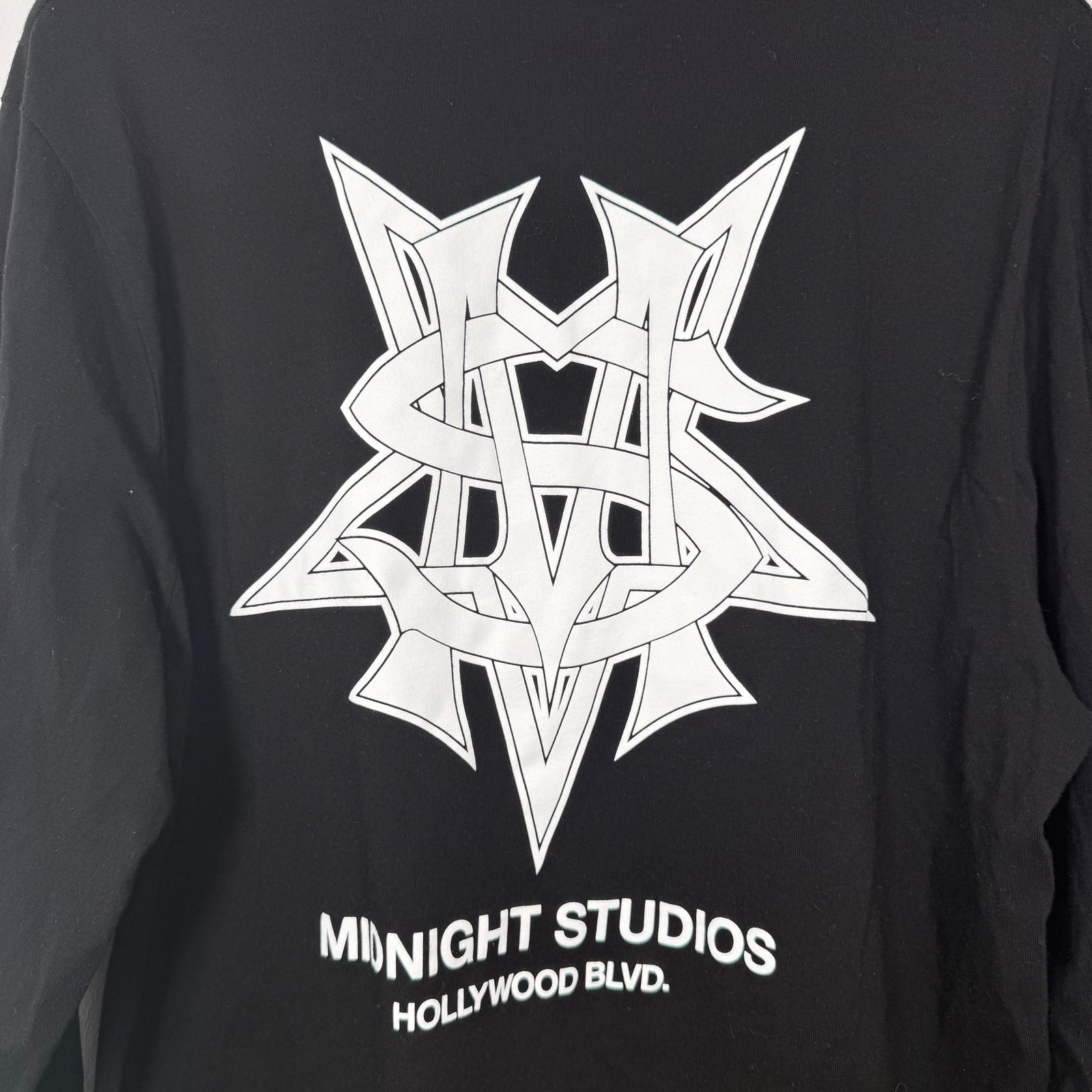 Midnight Studios Logo Graphic Black Long Sleeve Size XL