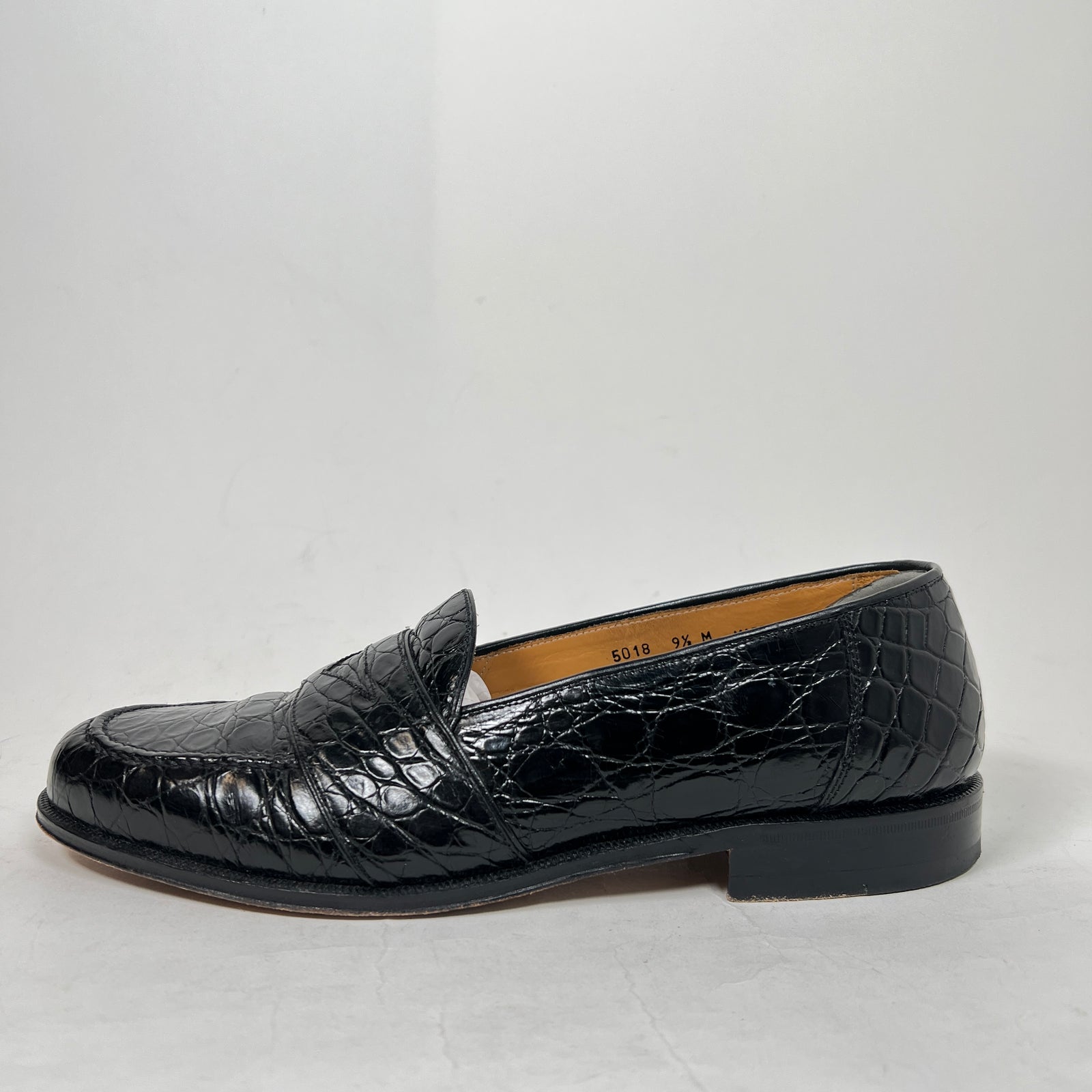 Maus & Hoffman Black Crocodile Loafers Size 9.5